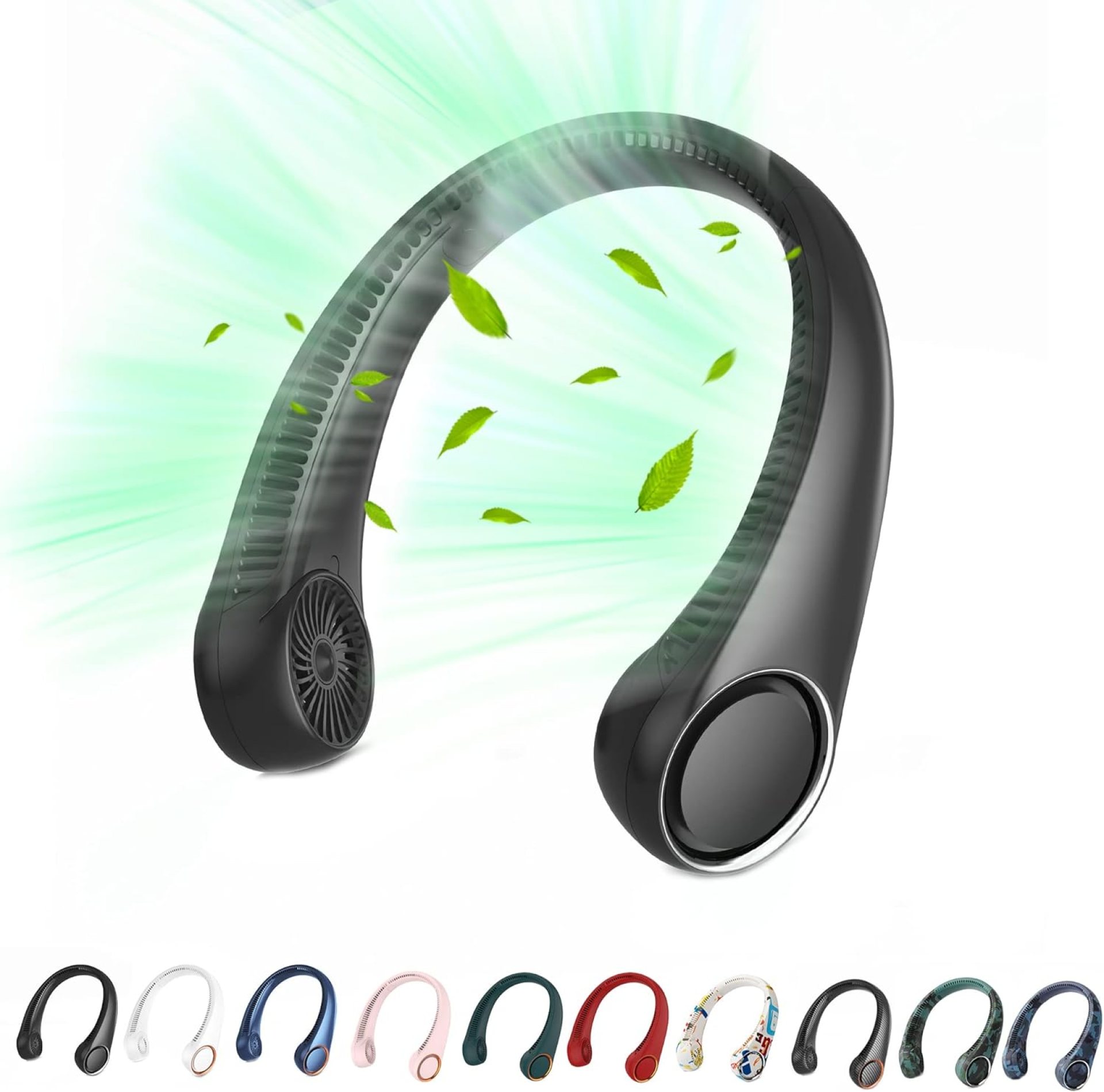 Portable Neck Fan, Hands Free Bladeless Fan, 360° Cooling Personal Fan,Wearable Quiet Fan for Outdoor Indoor, Birthday Gifts for Men Women Mom Dad, 4000mAh Battery USB Rechargeable, 3-Speeds(Black) Portable Neck Fan, Hands Free Bladeless Fan, 360° Cooling Personal Fan,Wearable Quiet Fan for Outdoor Indoor, Birthday Gifts for Men Women Mom Dad, 4000mAh Battery USB Rechargeable, 3-Speeds(Black)