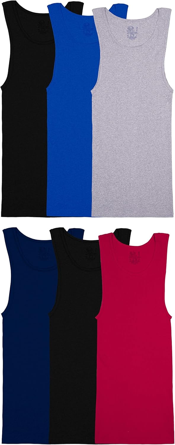 Fruit of the Loom Men’s Sleeveless Tag Free Moisture Wicking Tank A-Shirt Fruit of the Loom Men’s Sleeveless Tag Free Moisture Wicking Tank A-Shirt