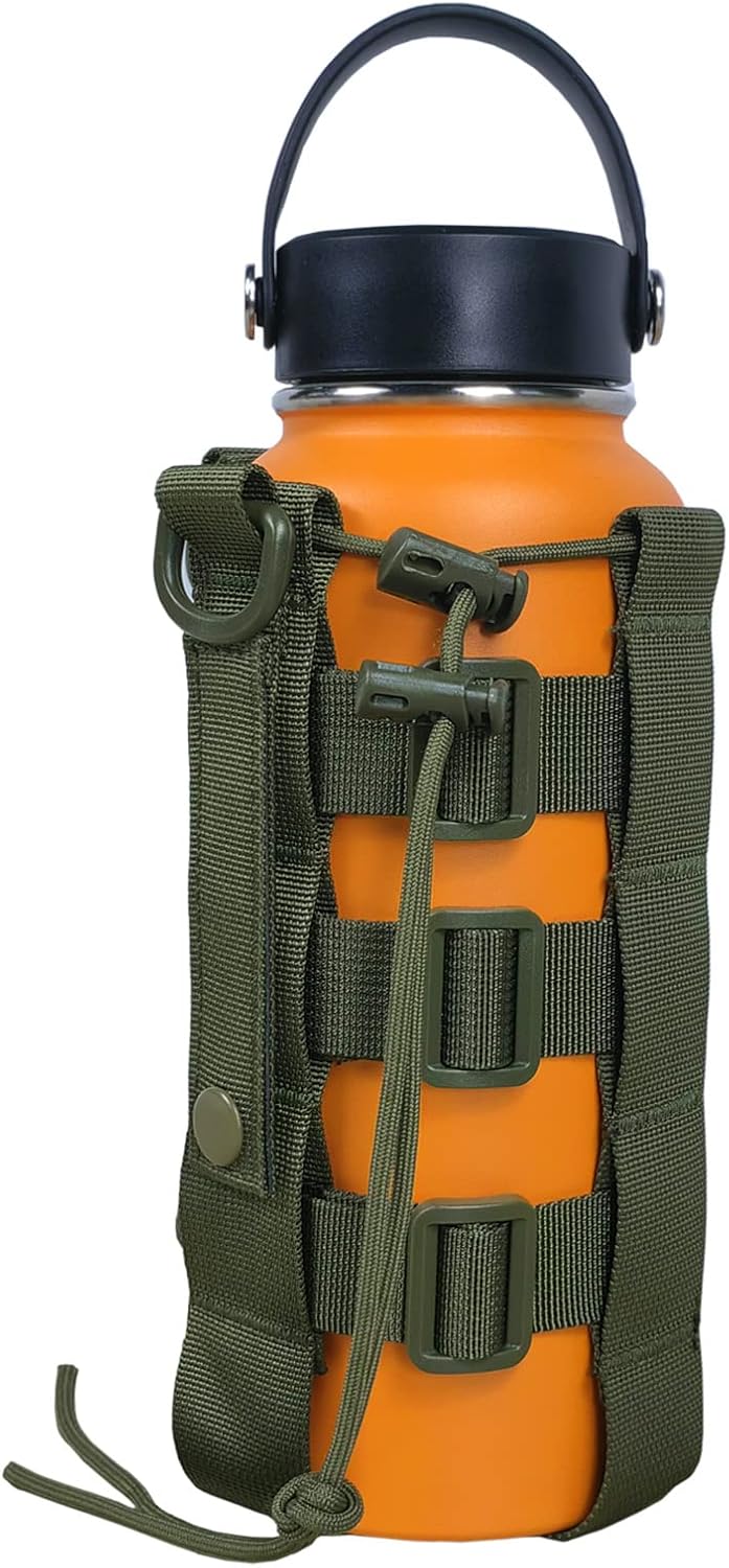 Molle Water Bottle Holder Tactical Pouches 32 40 64 oz Multi Use for Outdoor Sports/Backpack/Vest/Belt/Bike, 3 Color (Black, Brown, Green) Molle Water Bottle Holder Tactical Pouches 32 40 64 oz Multi Use for Outdoor Sports/Backpack/Vest/Belt/Bike, 3 Color (Black, Brown, Green)