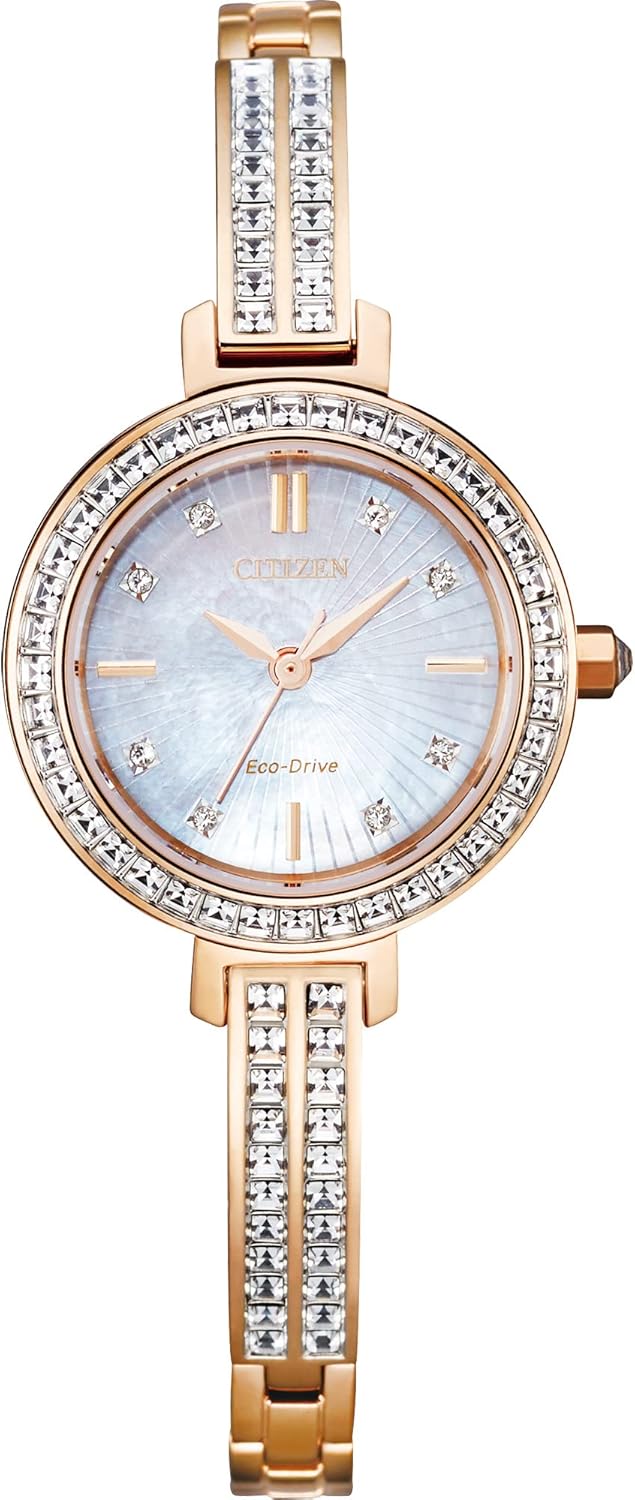 Citizen Ladies’ Silhouette Crystal Eco-Drive Bangle Watch, 3-Hand, Mother-of-Pearl Dial Citizen Ladies’ Silhouette Crystal Eco-Drive Bangle Watch, 3-Hand, Mother-of-Pearl Dial
