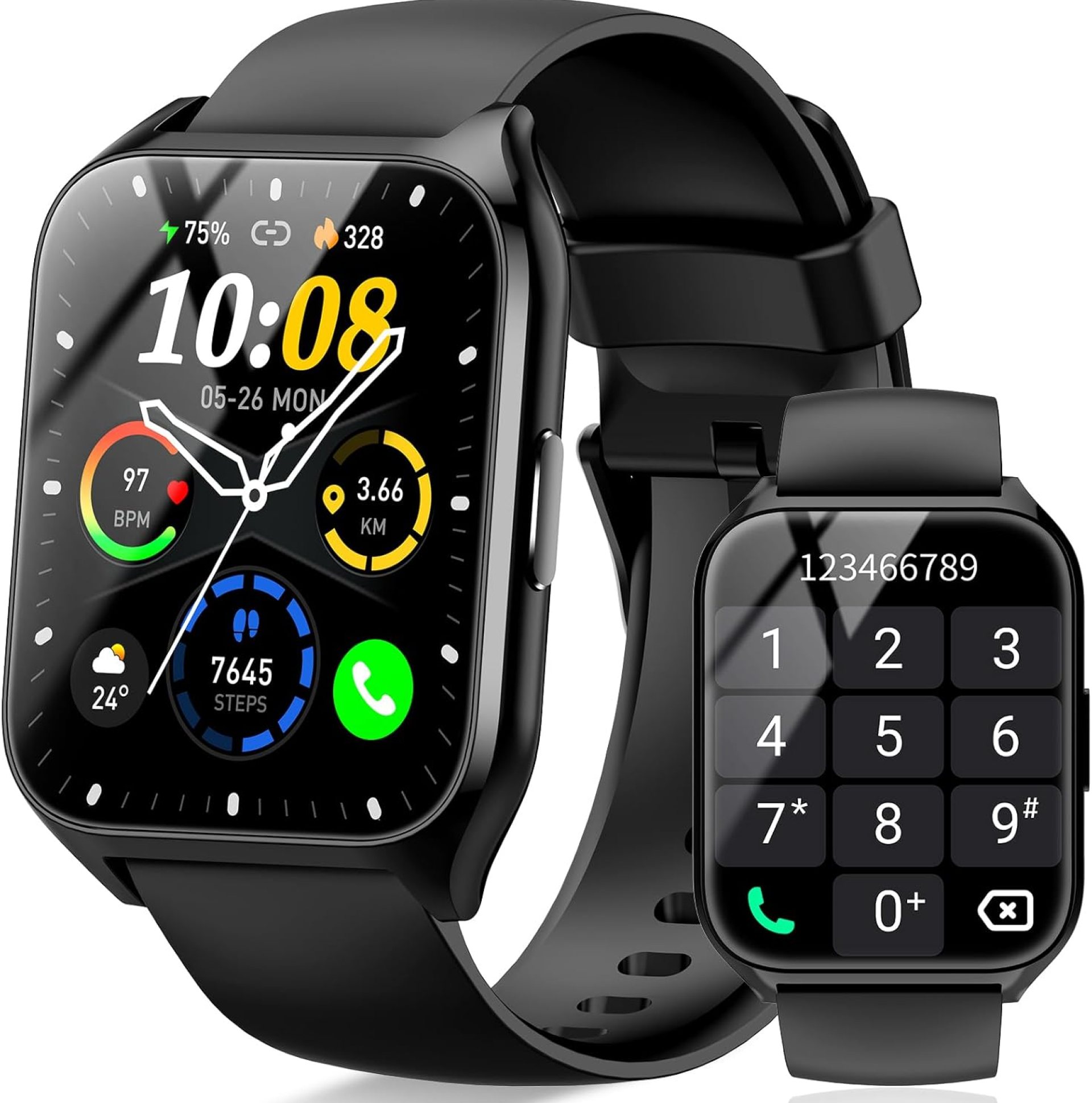 Smart Watch for Men Women, 1.85″ Smartwatch (Answer/Make Call), 2025 Fitness Activity Tracker, 110+ Sport Modes/Heart Rate/Sleep Monitor/Pedometer, IP68 Waterproof Fitness Watch for Android iOS, Black Smart Watch for Men Women, 1.85″ Smartwatch (Answer/Make Call), 2025 Fitness Activity Tracker, 110+ Sport Modes/Heart Rate/Sleep Monitor/Pedometer, IP68 Waterproof Fitness Watch for Android iOS, Black