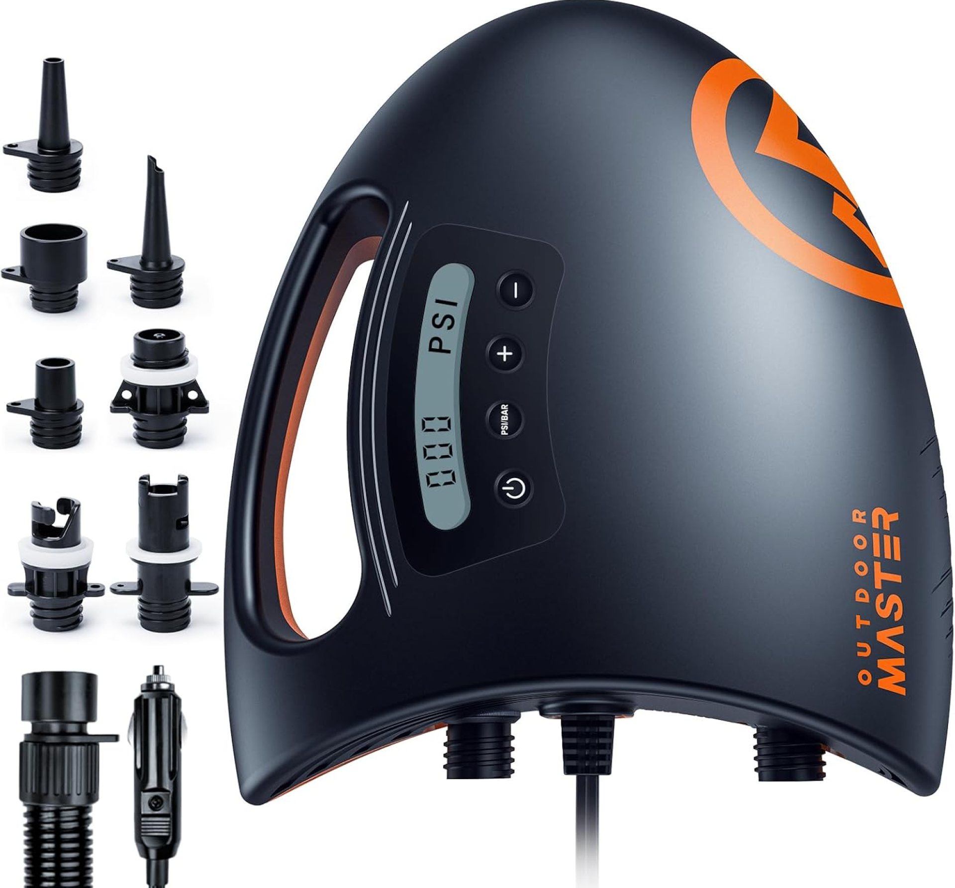 OutdoorMaster 20PSI High Pressure SUP Air Pump Shark – Intelligent Dual Stage Inflation & Auto-Off & Deflation, 12V DC Car Connector, for Inflatable Stand Up Paddle Boards, Boats OutdoorMaster 20PSI High Pressure SUP Air Pump Shark – Intelligent Dual Stage Inflation & Auto-Off & Deflation, 12V DC Car Connector, for Inflatable Stand Up Paddle Boards, Boats
