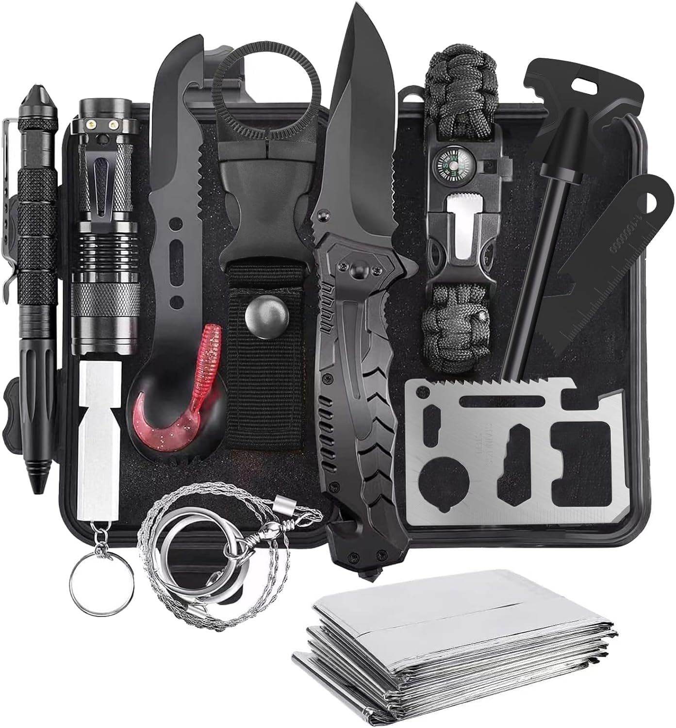 Gearedt Survival Kit, 16 in 1 Professional Survival Gear Tool Emergency Tactical First Aid Equipment Supplies Kits Gifts Idear for Men Him Women Families Hiking Camping Fishing Adventures Gearedt Survival Kit, 16 in 1 Professional Survival Gear Tool Emergency Tactical First Aid Equipment Supplies Kits Gifts Idear for Men Him Women Families Hiking Camping Fishing Adventures
