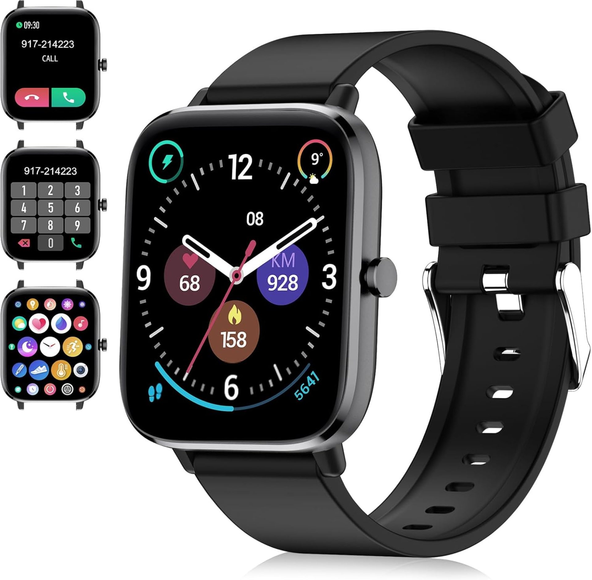 Smart Watch for iPhone/Android Phones (Answer/Make Calls) – 1.83″ HD Screen Fitness Tracker : Heart Rate/Sleep/Blood Oxygen/Steps, Multiple Sports Modes, Waterproof SmartWatch for Men Women Smart Watch for iPhone/Android Phones (Answer/Make Calls) – 1.83″ HD Screen Fitness Tracker : Heart Rate/Sleep/Blood Oxygen/Steps, Multiple Sports Modes, Waterproof SmartWatch for Men Women