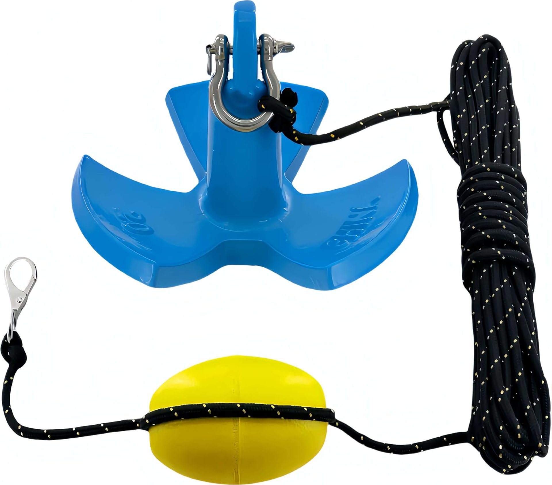 Marine River Anchor Kit 20 lb Blue PE Coated Kayak Anchor Accessories with 50 ft Rope for Fishing Kayaks, Canoe, Jet Ski, SUP Paddle Board and Small Boats Marine River Anchor Kit 20 lb Blue PE Coated Kayak Anchor Accessories with 50 ft Rope for Fishing Kayaks, Canoe, Jet Ski, SUP Paddle Board and Small Boats