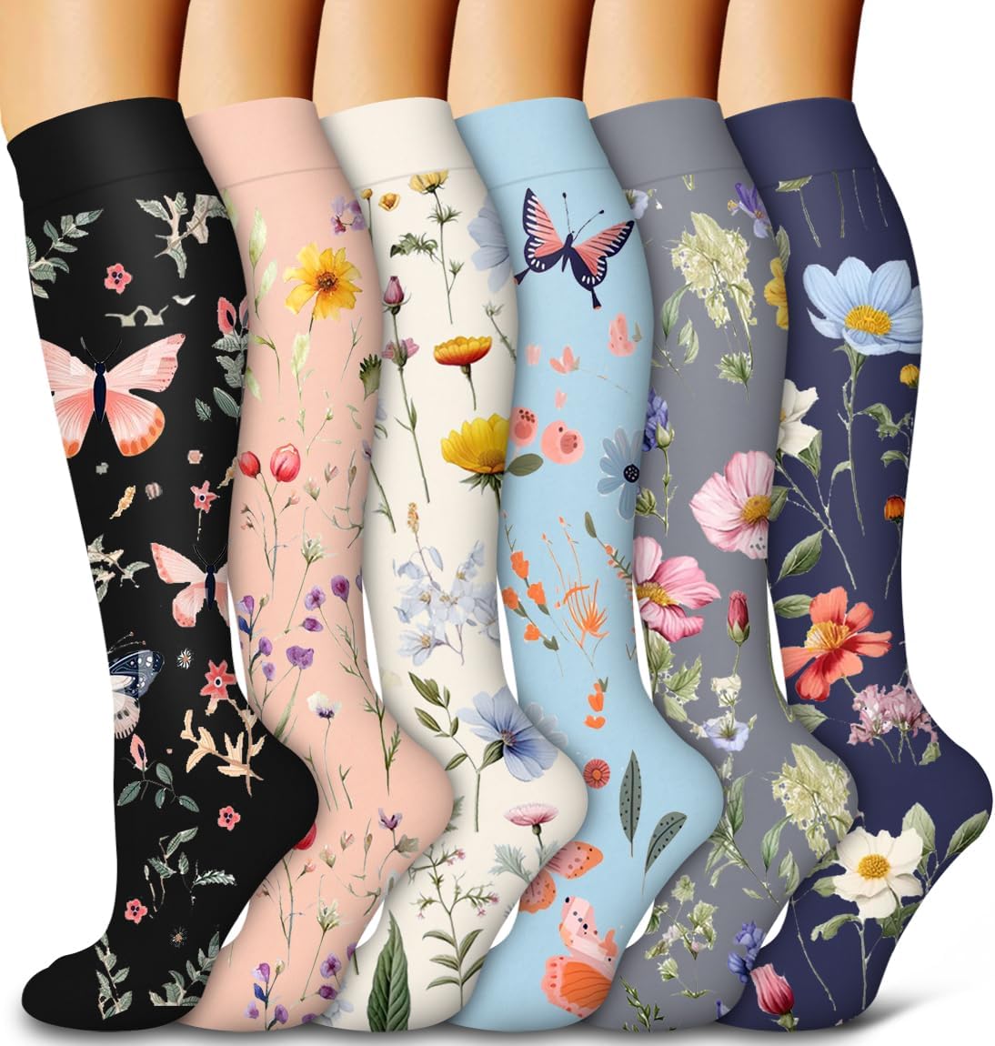 Bluemaple 6 Pack Copper Compression Socks for Women and Men Circulation-Best Support for Medical, Running,Nursing,Athletic Bluemaple 6 Pack Copper Compression Socks for Women and Men Circulation-Best Support for Medical, Running,Nursing,Athletic
