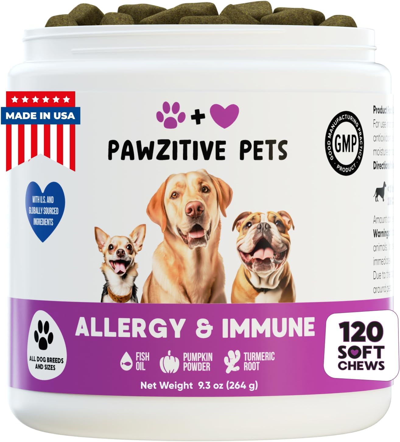 Dog Allergy Support Supplement – Skin & Coat Canine Chews – Immune & Health Support – Soft Chewables for Dogs Dog Allergy Support Supplement – Skin & Coat Canine Chews – Immune & Health Support – Soft Chewables for Dogs