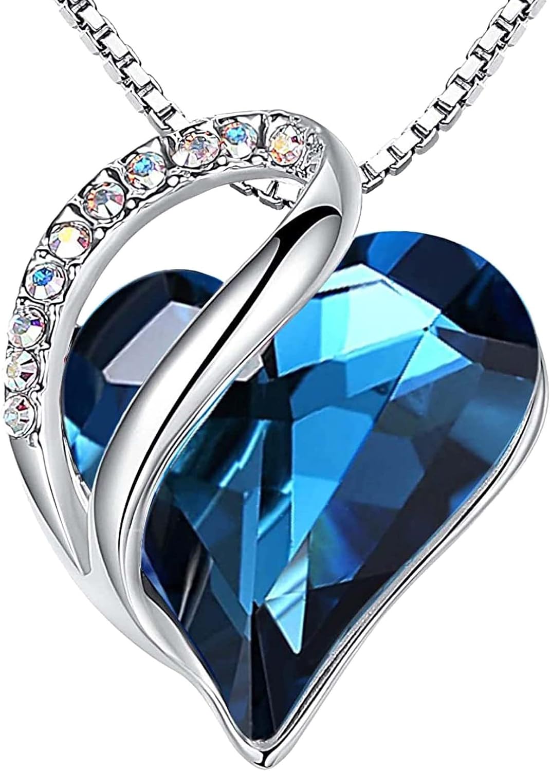 Leafael Gift Necklaces for Women, Infinity Love Heart Pendant with Birthstone Crystals, Silver Plated 18 plus 2 inch Chain, Birthday Jewelry for Wife Leafael Gift Necklaces for Women, Infinity Love Heart Pendant with Birthstone Crystals, Silver Plated 18 plus 2 inch Chain, Birthday Jewelry for Wife