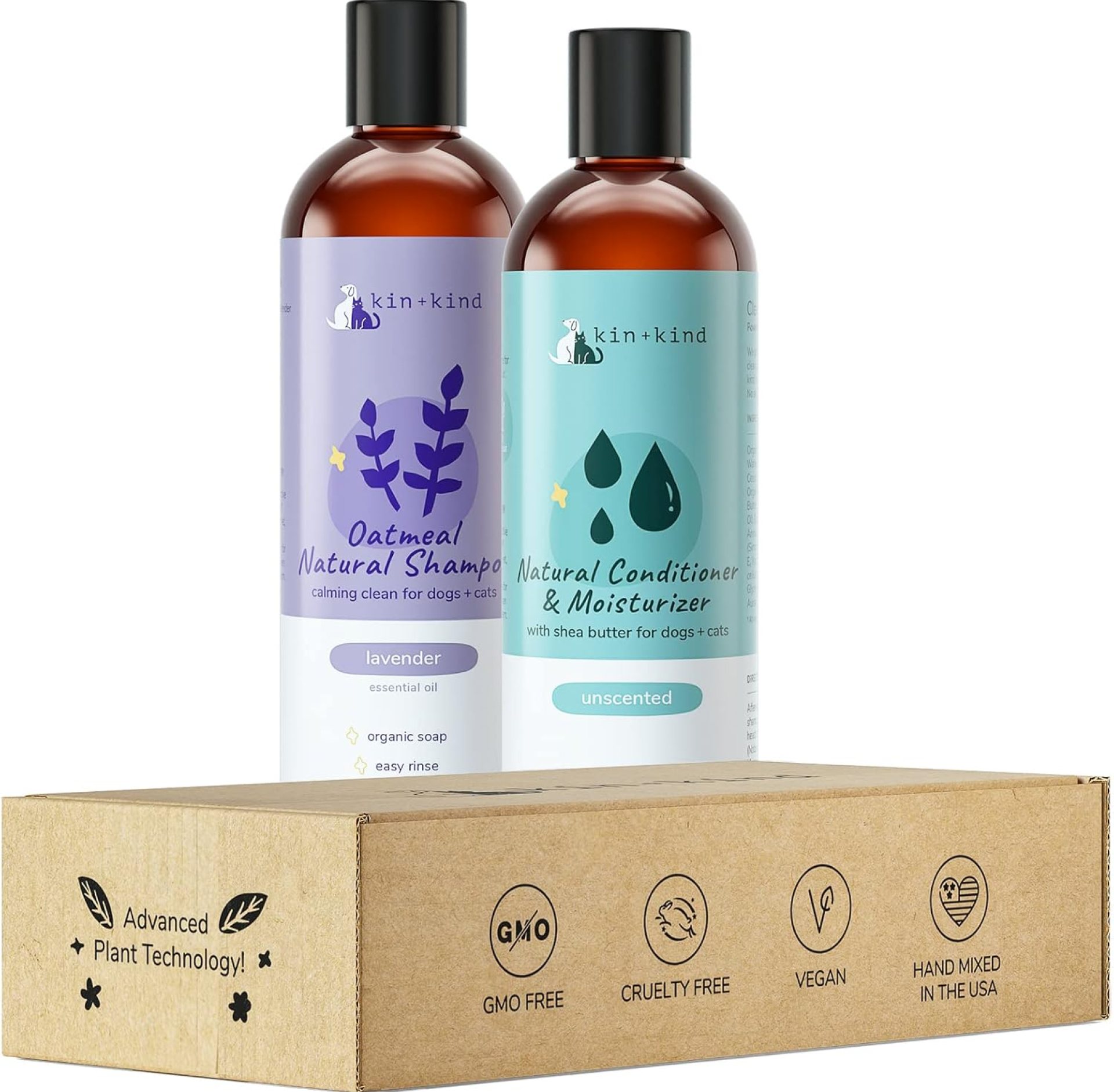 kin+kind Lavender Oatmeal Pet Shampoo + Conditioner for Itchy Dogs and Cats – Oatmeal Shampoo for Dogs and Cats, Conditioner for Dogs and Cats – Pet Natural Shampoo Plus Conditioner (Bundle) kin+kind Lavender Oatmeal Pet Shampoo + Conditioner for Itchy Dogs and Cats – Oatmeal Shampoo for Dogs and Cats, Conditioner for Dogs and Cats – Pet Natural Shampoo Plus Conditioner (Bundle)