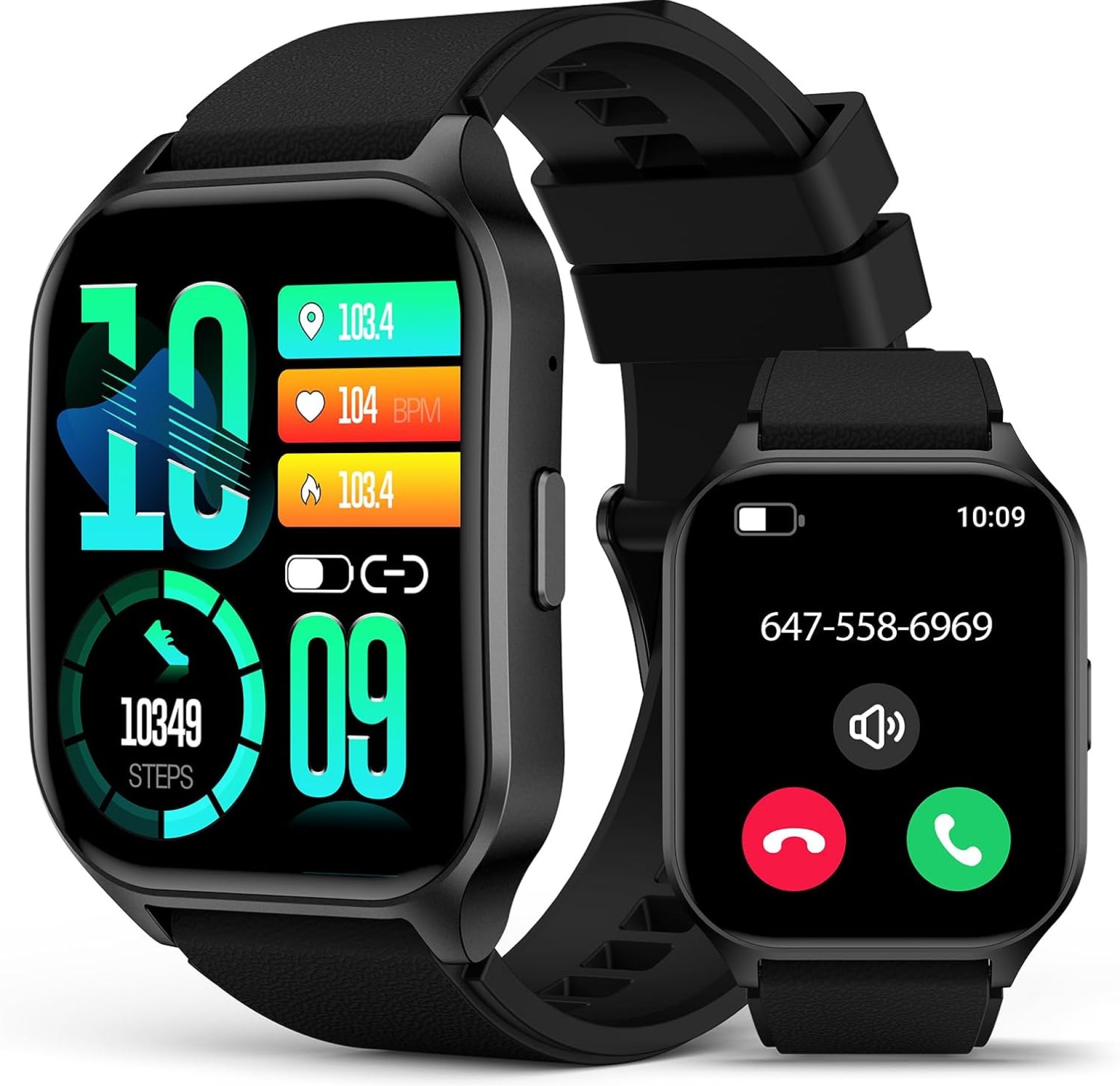 SOUYIE Smart Watch (Answer/Make Call), 2.06″ Curved AMOLED Screen Smartwatch for Men Women, 100+ Sport Modes Fitness Tracker, Heart Rate Sleep SpO2 Monitor, IP68 Waterproof, Android and iOS Compatible SOUYIE Smart Watch (Answer/Make Call), 2.06″ Curved AMOLED Screen Smartwatch for Men Women, 100+ Sport Modes Fitness Tracker, Heart Rate Sleep SpO2 Monitor, IP68 Waterproof, Android and iOS Compatible