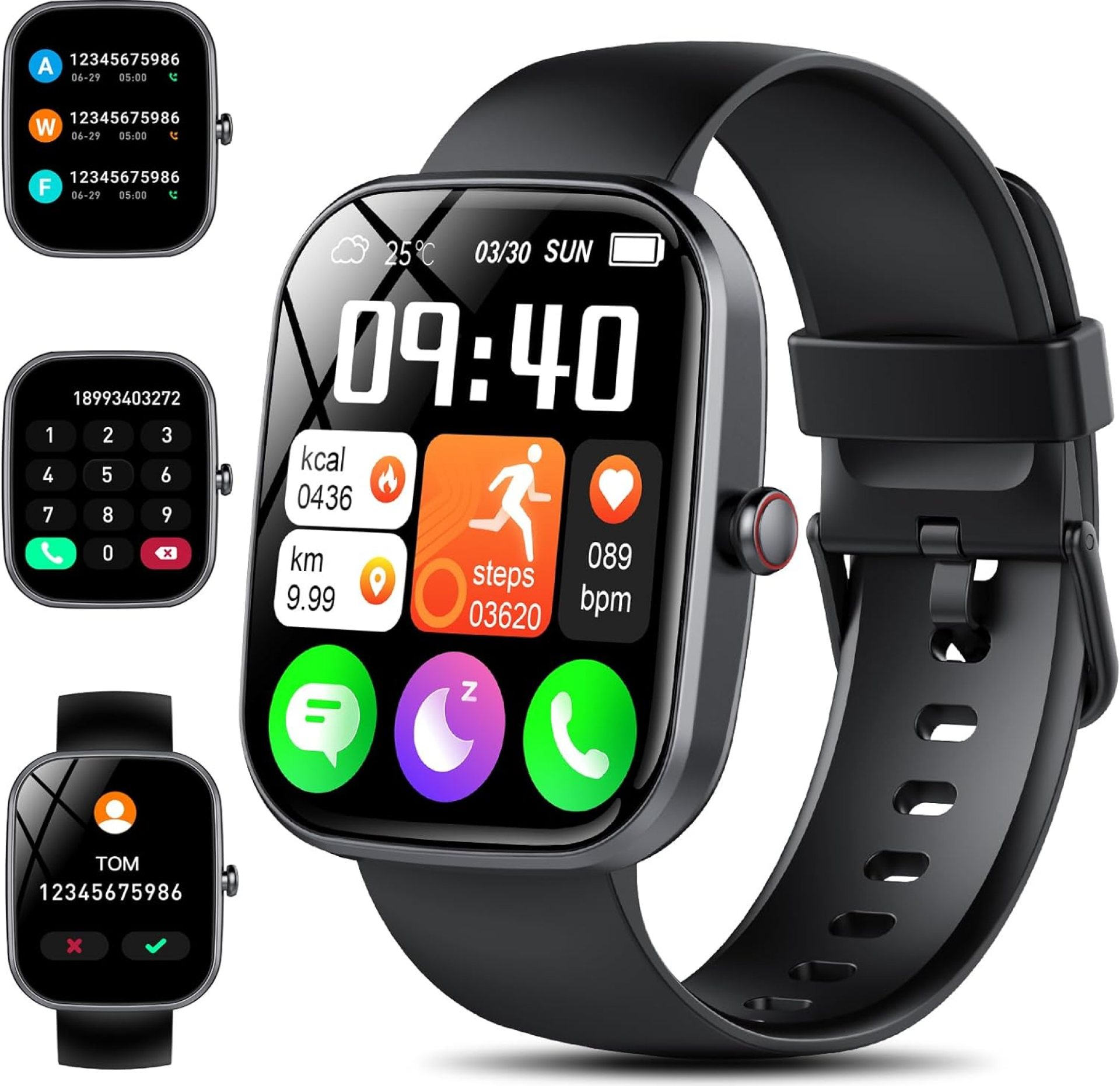 Smart Watch for Men Women, 1.91” HD Fitness Watch(Answer/Make Call), Heart Rate/Spo2/Sleep Monitor/Pedometer, IP68 Waterproof Fitness Tracker with 120+ Sport Modes, Smartwatch for Android iOS Smart Watch for Men Women, 1.91” HD Fitness Watch(Answer/Make Call), Heart Rate/Spo2/Sleep Monitor/Pedometer, IP68 Waterproof Fitness Tracker with 120+ Sport Modes, Smartwatch for Android iOS