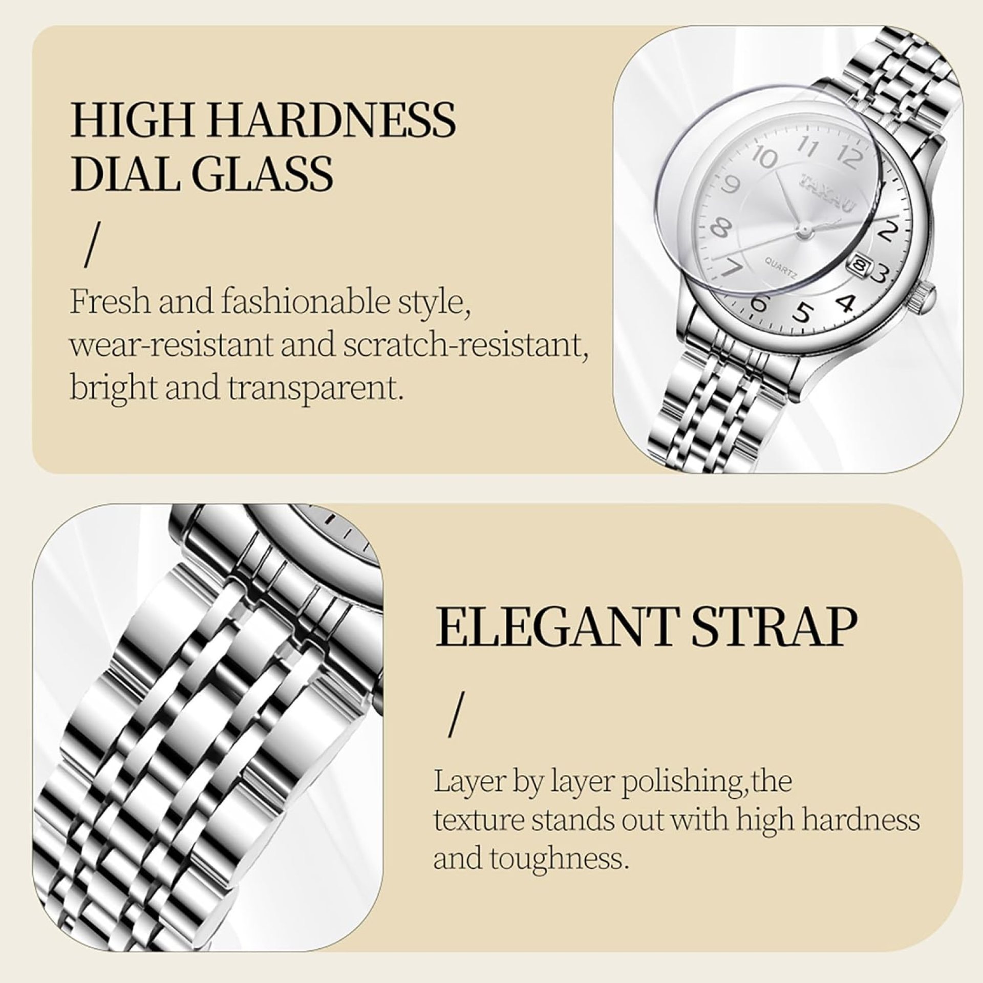 Women’s Stainless Steel Watch, Small Wrist Elegant Gold Silver Two Tone Bracelet Dress Watch for Women, Fashion Luxury Waterproof Day Date Analog Quartz Ladies Watches for Women Women’s Stainless Steel Watch, Small Wrist Elegant Gold Silver Two Tone Bracelet Dress Watch for Women, Fashion Luxury Waterproof Day Date Analog Quartz Ladies Watches for Women