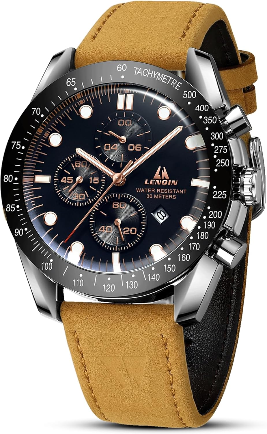 LN LENQIN Mens Watches Leather Watch Analog Quartz Watches for Men 30M Waterproof Men’s Wrist Watches Luminous Luxury Fashion Business Casual Watches with Date LN LENQIN Mens Watches Leather Watch Analog Quartz Watches for Men 30M Waterproof Men’s Wrist Watches Luminous Luxury Fashion Business Casual Watches with Date