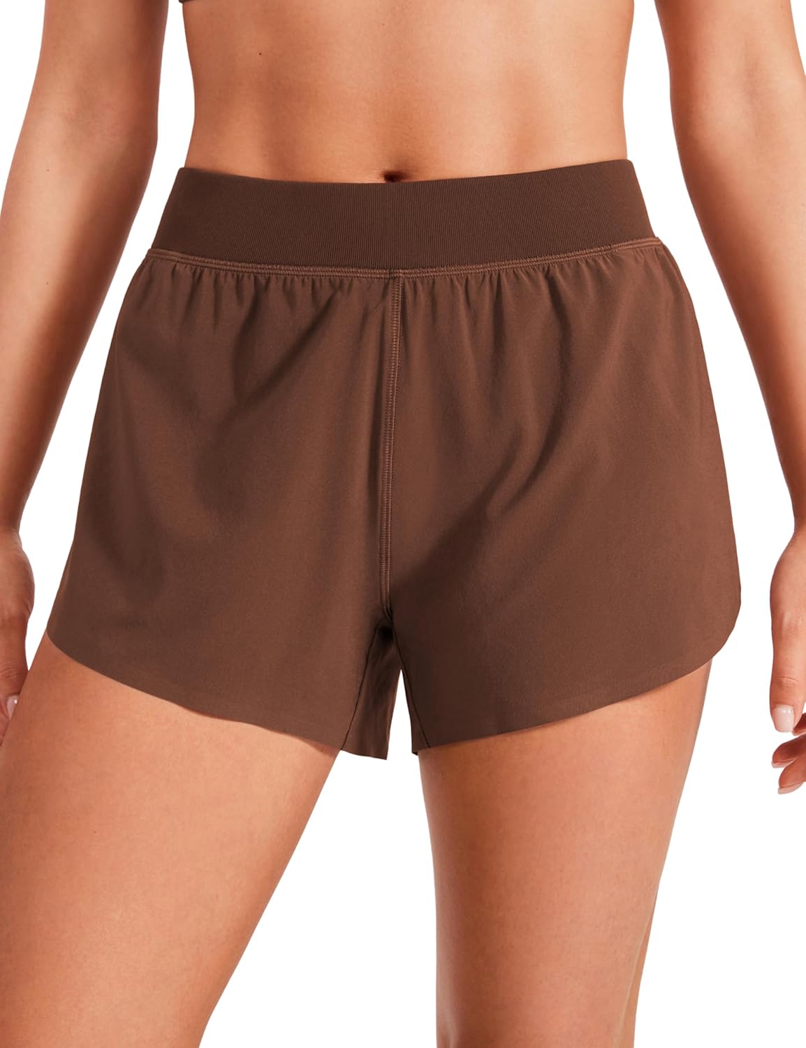 CRZ YOGA Mid Waisted Dolphin Athletic Shorts for Women 4″ Lightweight High Split for Gym Workout with Liner Quick Dry CRZ YOGA Mid Waisted Dolphin Athletic Shorts for Women 4″ Lightweight High Split for Gym Workout with Liner Quick Dry