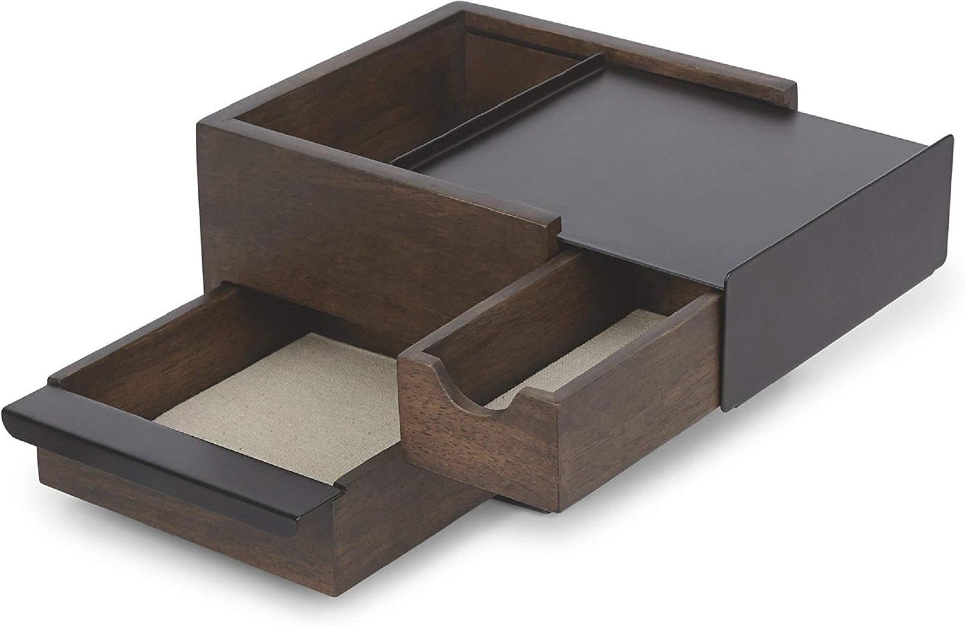 Umbra Mini Stowit Jewelry Box – Modern Keepsake Storage Organizer with Hidden Compartment Drawers for Ring, Bracelet, Watch, Necklace, Earrings, and Accessories,Black/Walnut Umbra Mini Stowit Jewelry Box – Modern Keepsake Storage Organizer with Hidden Compartment Drawers for Ring, Bracelet, Watch, Necklace, Earrings, and Accessories,Black/Walnut