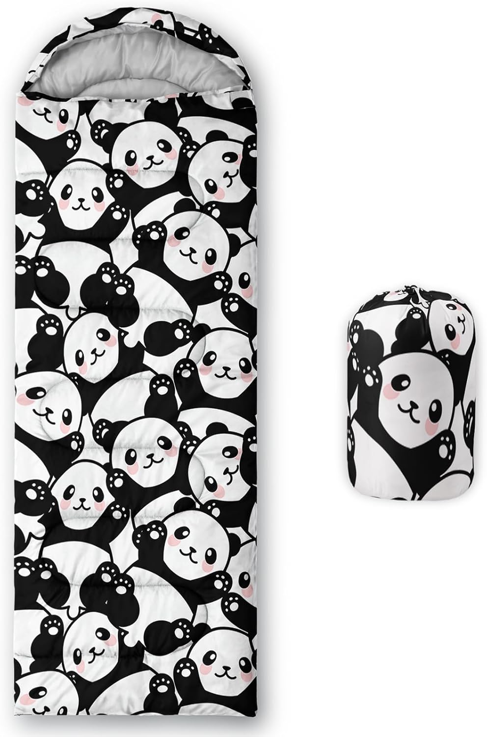 Cute Panda Camping Sleeping Bags,3 Season Warm & Cool Weather,Lightweight,Waterproof Sleeping Bags for Adults & Kids,Traveling,and Outdoors,Camping Gear Equipment,31x90inch Cute Panda Camping Sleeping Bags,3 Season Warm & Cool Weather,Lightweight,Waterproof Sleeping Bags for Adults & Kids,Traveling,and Outdoors,Camping Gear Equipment,31x90inch
