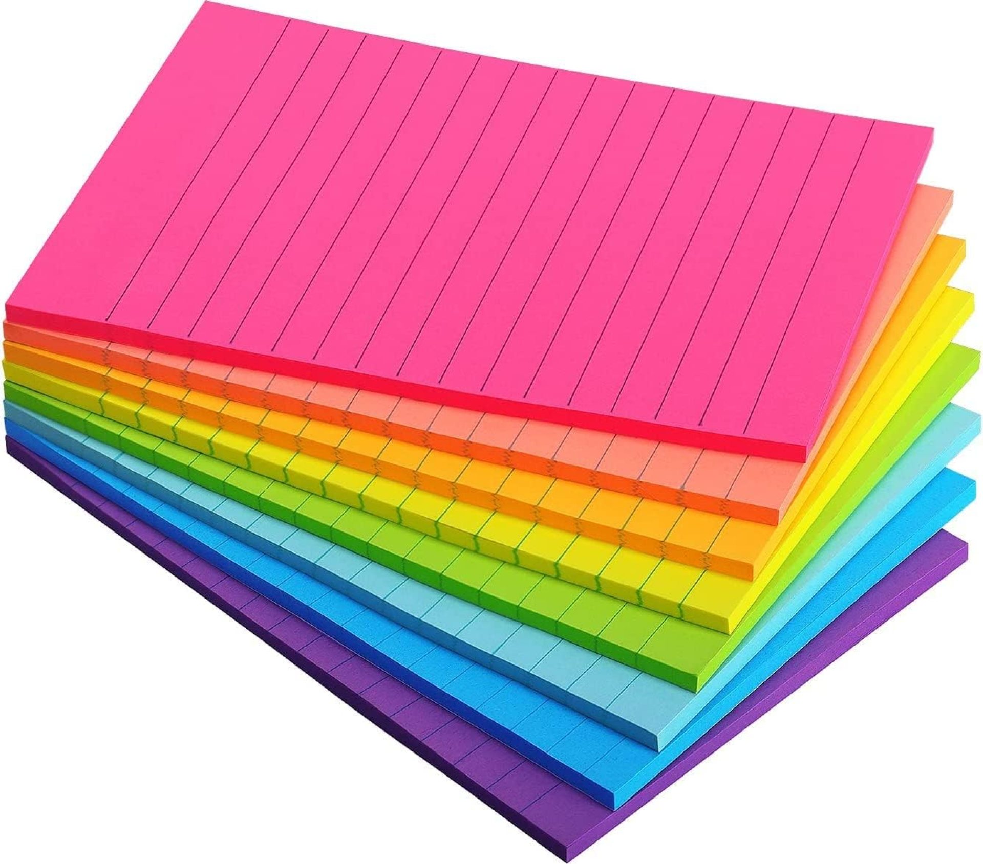 Eastern Wolf 8 Pads Lined Sticky Notes 4×6 Sticky Notes with Lines Self-Stick Note Pads 8 Bright Multi Colors, 35 Sheet/Pad Eastern Wolf 8 Pads Lined Sticky Notes 4×6 Sticky Notes with Lines Self-Stick Note Pads 8 Bright Multi Colors, 35 Sheet/Pad