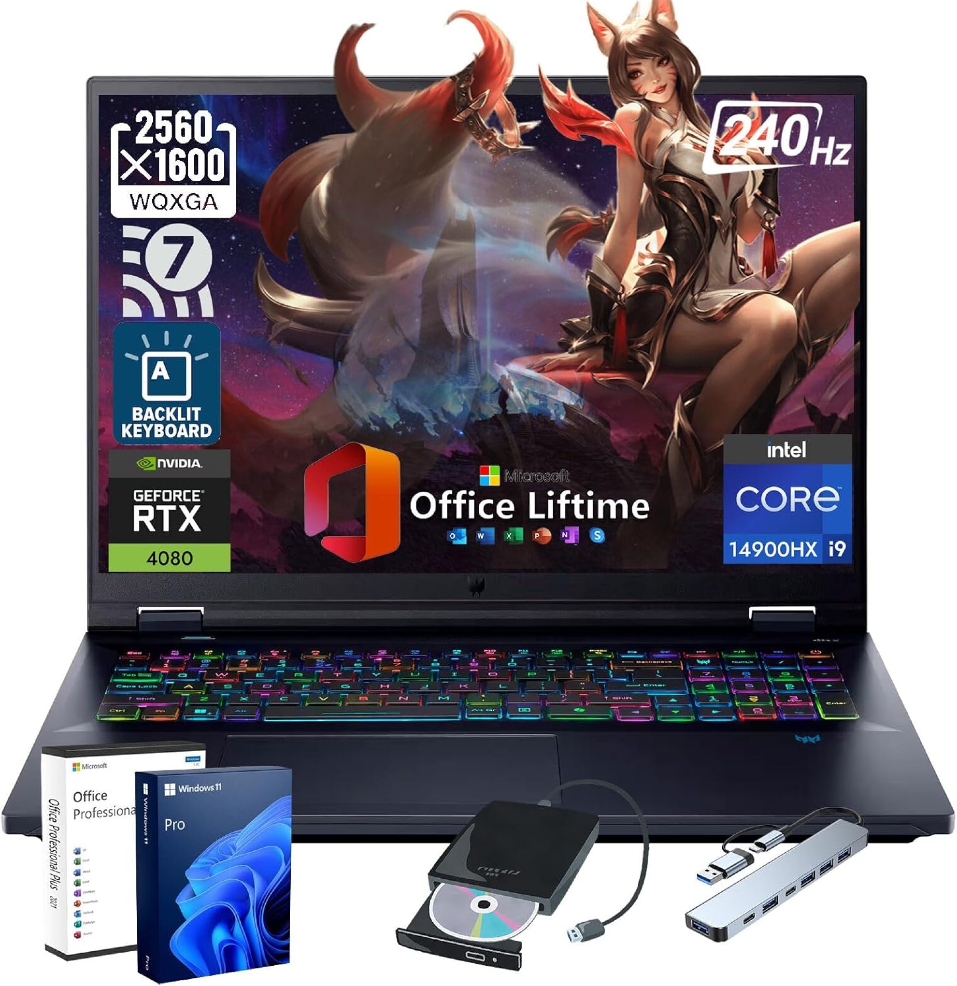 acer Predator Helios-Neo-18 Gaming Laptop – w/External Optical Drive • Intel i9-14900HX • RTX 4080 • 18″ WQXGA 240Hz Display • Wi-Fi 7 Backlit KB • Win 11 Pro w/Hoouwrd Bundle (32GB, 1TB SSD) acer Predator Helios-Neo-18 Gaming Laptop – w/External Optical Drive • Intel i9-14900HX • RTX 4080 • 18″ WQXGA 240Hz Display • Wi-Fi 7 Backlit KB • Win 11 Pro w/Hoouwrd Bundle (32GB, 1TB SSD)