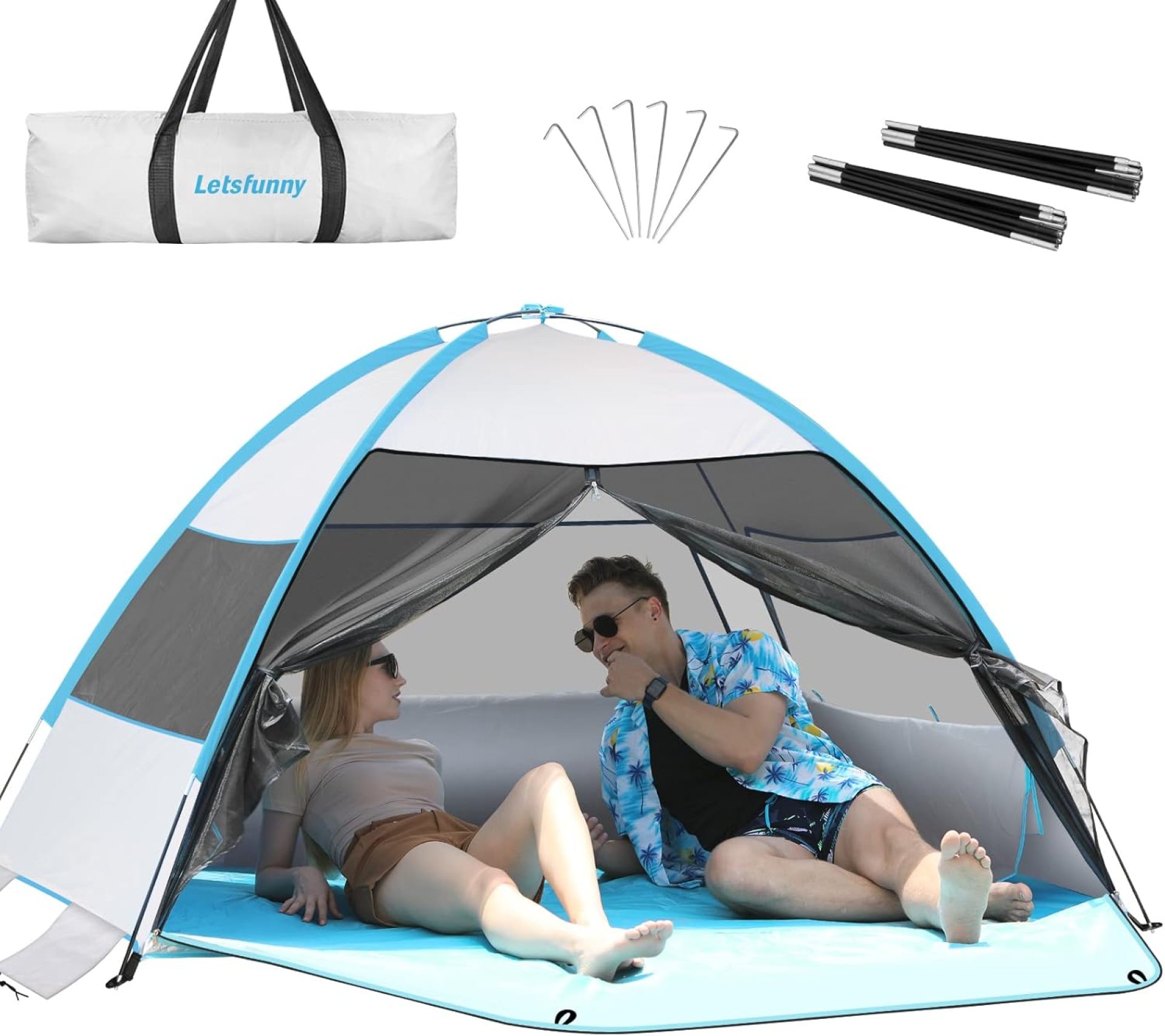Large Easy Setup Beach Tent,Anti-UV Beach Shade Beach Canopy Tent Sun Shade with Extended Floor & 3 Mesh Roll Up Windows Fits 3-4 Person,Portable Shade Tent for Outdoor Camping Fishing Large Easy Setup Beach Tent,Anti-UV Beach Shade Beach Canopy Tent Sun Shade with Extended Floor & 3 Mesh Roll Up Windows Fits 3-4 Person,Portable Shade Tent for Outdoor Camping Fishing