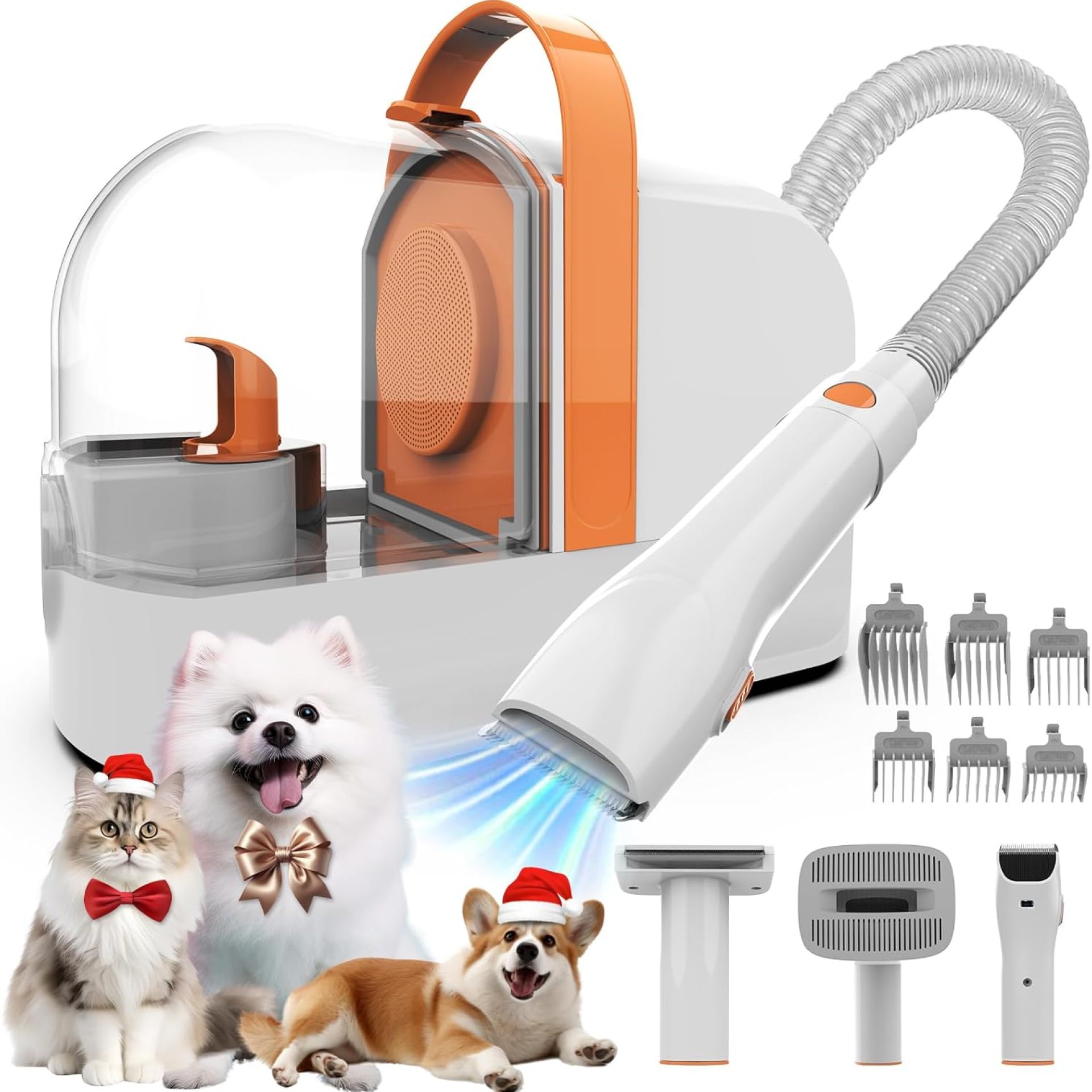 Dog Grooming Vacuum, Dog Grooming Kit with Pet Clippers, 12,000Pa Pet Hair Vacuum Pet Grooming Vacuum for Dogs, Dog Vacuum for Shedding Grooming, Low Noise Dog Shedding Brush Pet Vacuum, PG10 Dog Grooming Vacuum, Dog Grooming Kit with Pet Clippers, 12,000Pa Pet Hair Vacuum Pet Grooming Vacuum for Dogs, Dog Vacuum for Shedding Grooming, Low Noise Dog Shedding Brush Pet Vacuum, PG10