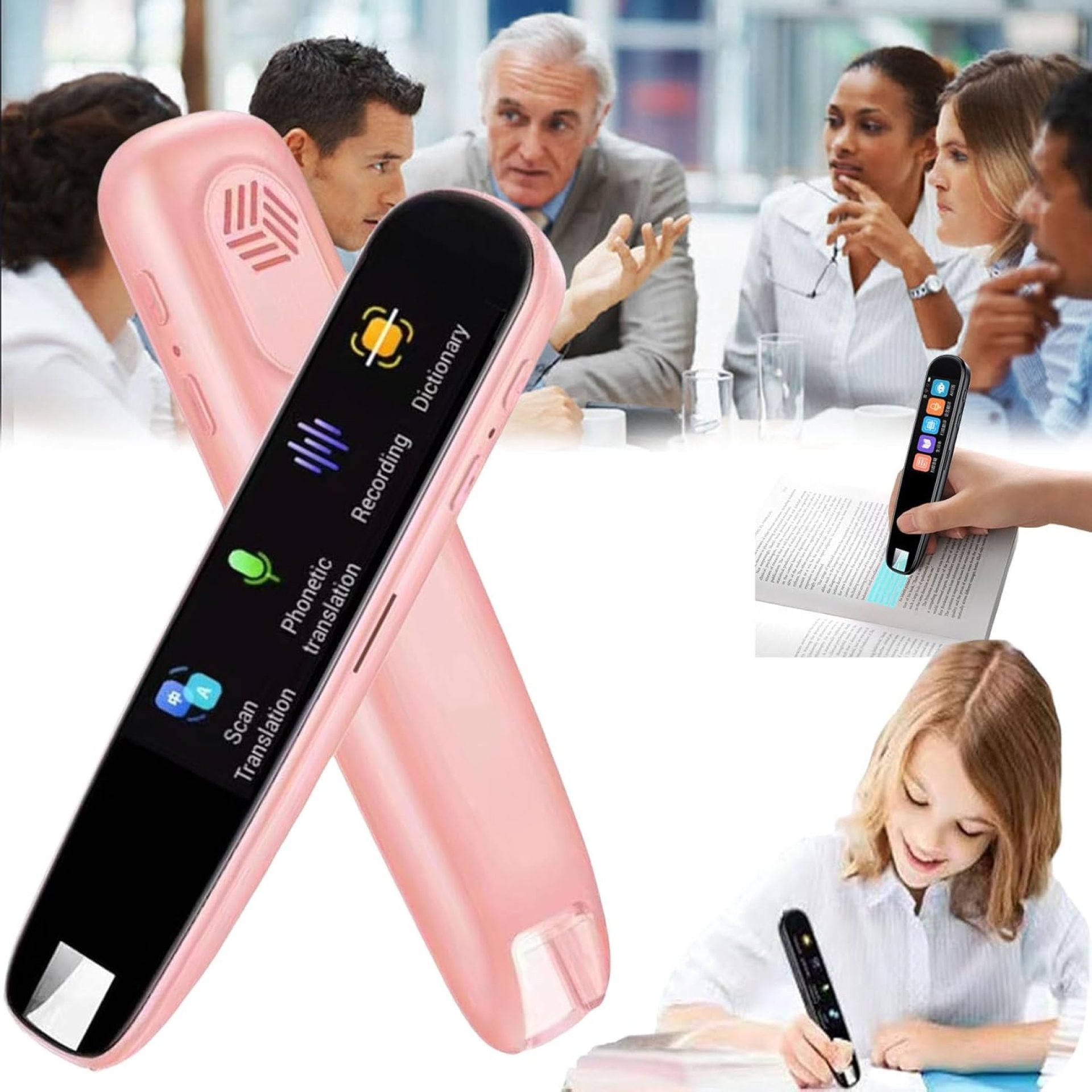 112 Language Translation Scanning Reading Pen, Amigopen Multipurpose Translation Device, Mobile Scanner Translator, Digital for Language Learners Business Travel (Pink) 112 Language Translation Scanning Reading Pen, Amigopen Multipurpose Translation Device, Mobile Scanner Translator, Digital for Language Learners Business Travel (Pink)