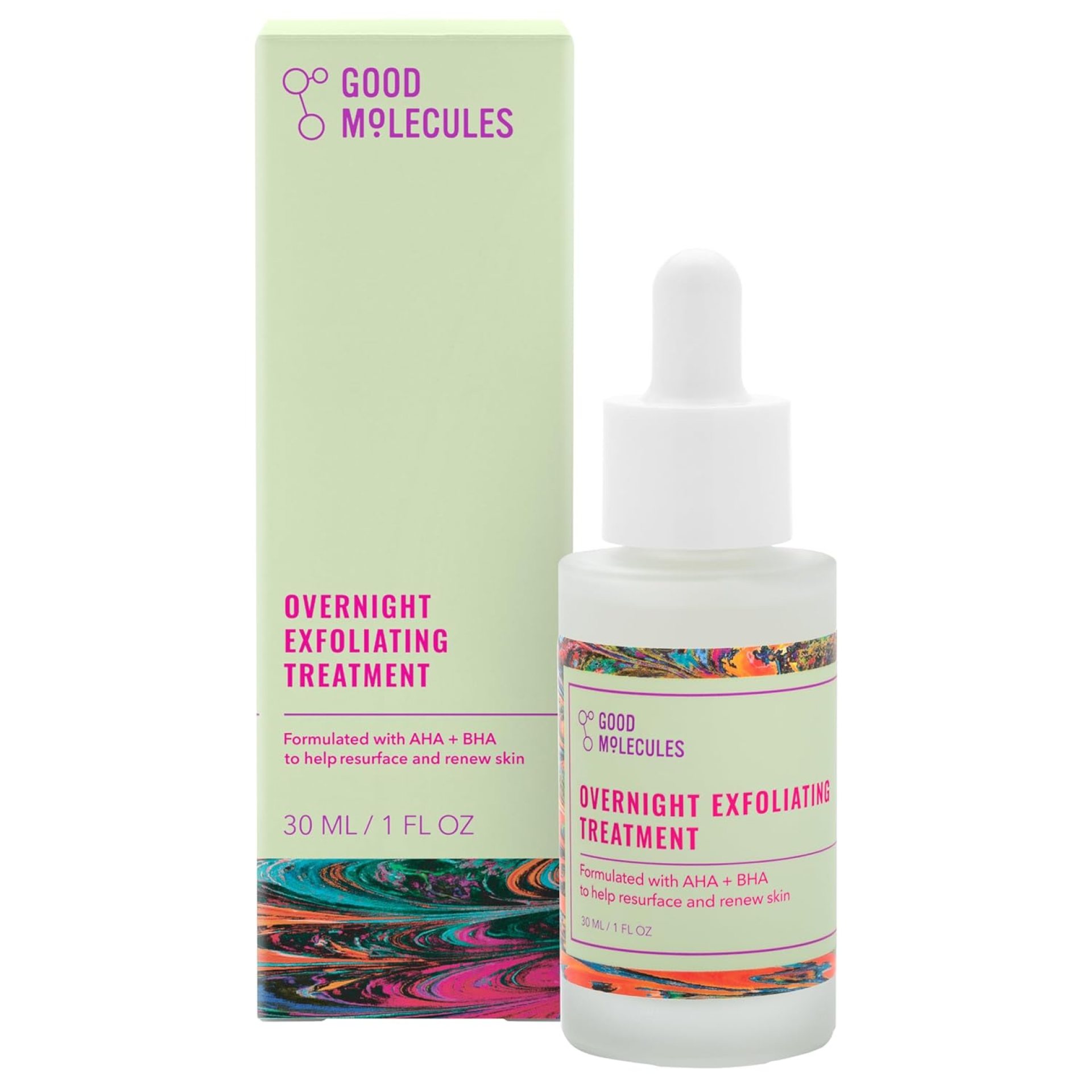 Good Molecules Overnight Exfoliating Treatment – Facial Exfoliant with AHA for Tone and Texture – Pore Minimizer, Skincare for Face with Salicylic Acid Good Molecules Overnight Exfoliating Treatment – Facial Exfoliant with AHA for Tone and Texture – Pore Minimizer, Skincare for Face with Salicylic Acid