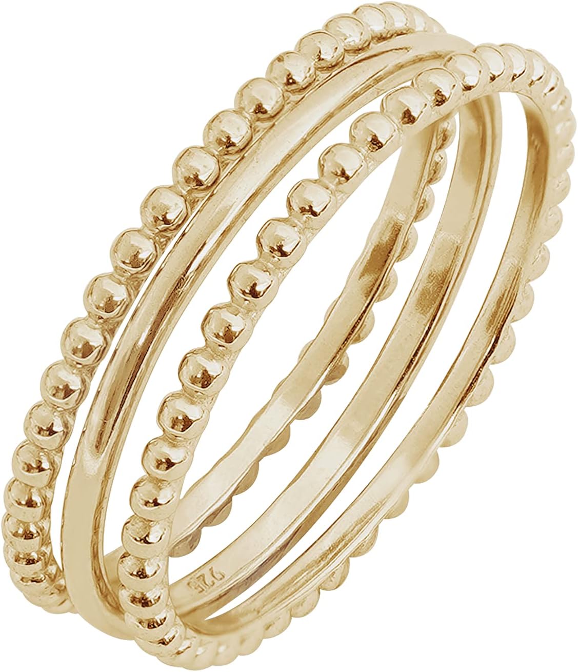 Amazon Essentials 14K Gold or Rhodium Plated Sterling Silver Stacking Ring Set of 3 Amazon Essentials 14K Gold or Rhodium Plated Sterling Silver Stacking Ring Set of 3