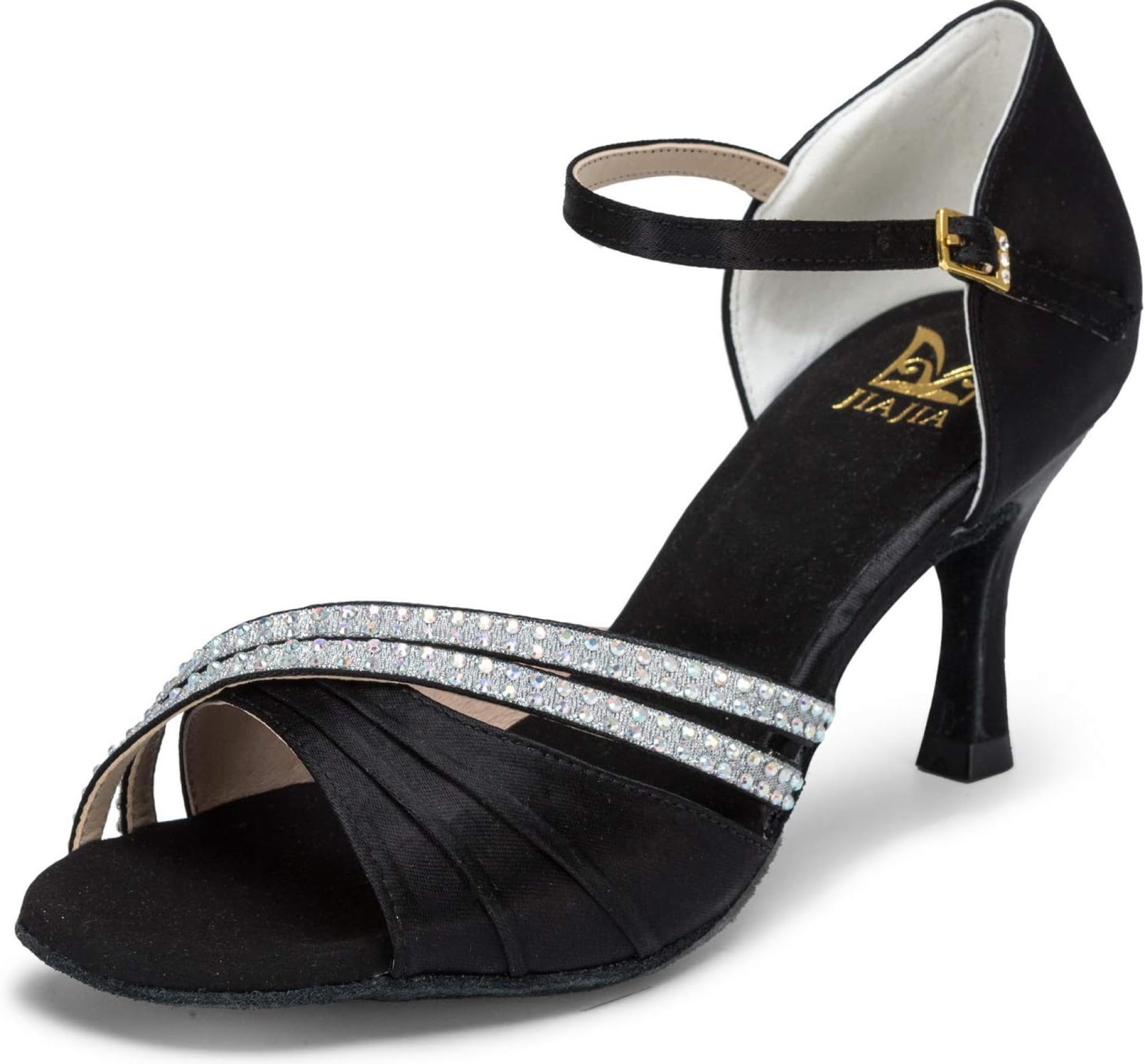 JIAJIA 20524 Women’s Satin Sandals Flared Heel Latin Salsa Performance Dance Shoes JIAJIA 20524 Women’s Satin Sandals Flared Heel Latin Salsa Performance Dance Shoes