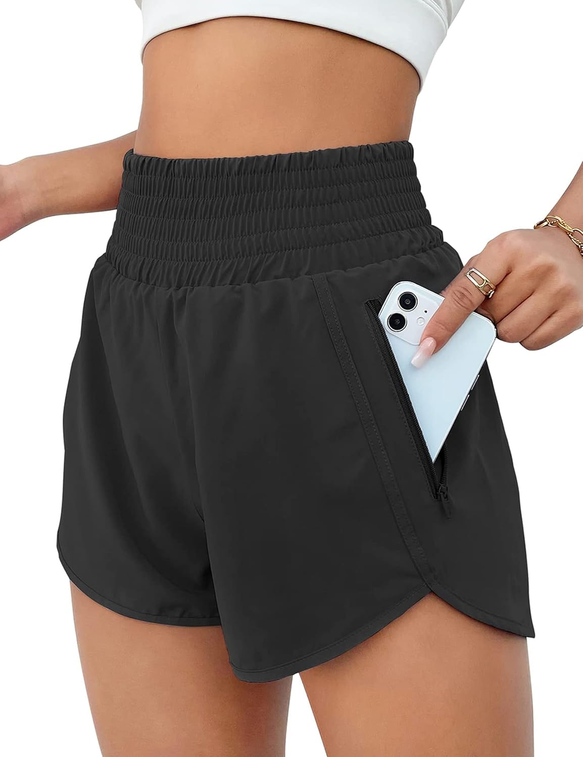 BMJL Women’s Athletic Shorts High Waisted Running Shorts Pocket Sporty Short Gym Elastic Workout Shorts BMJL Women’s Athletic Shorts High Waisted Running Shorts Pocket Sporty Short Gym Elastic Workout Shorts
