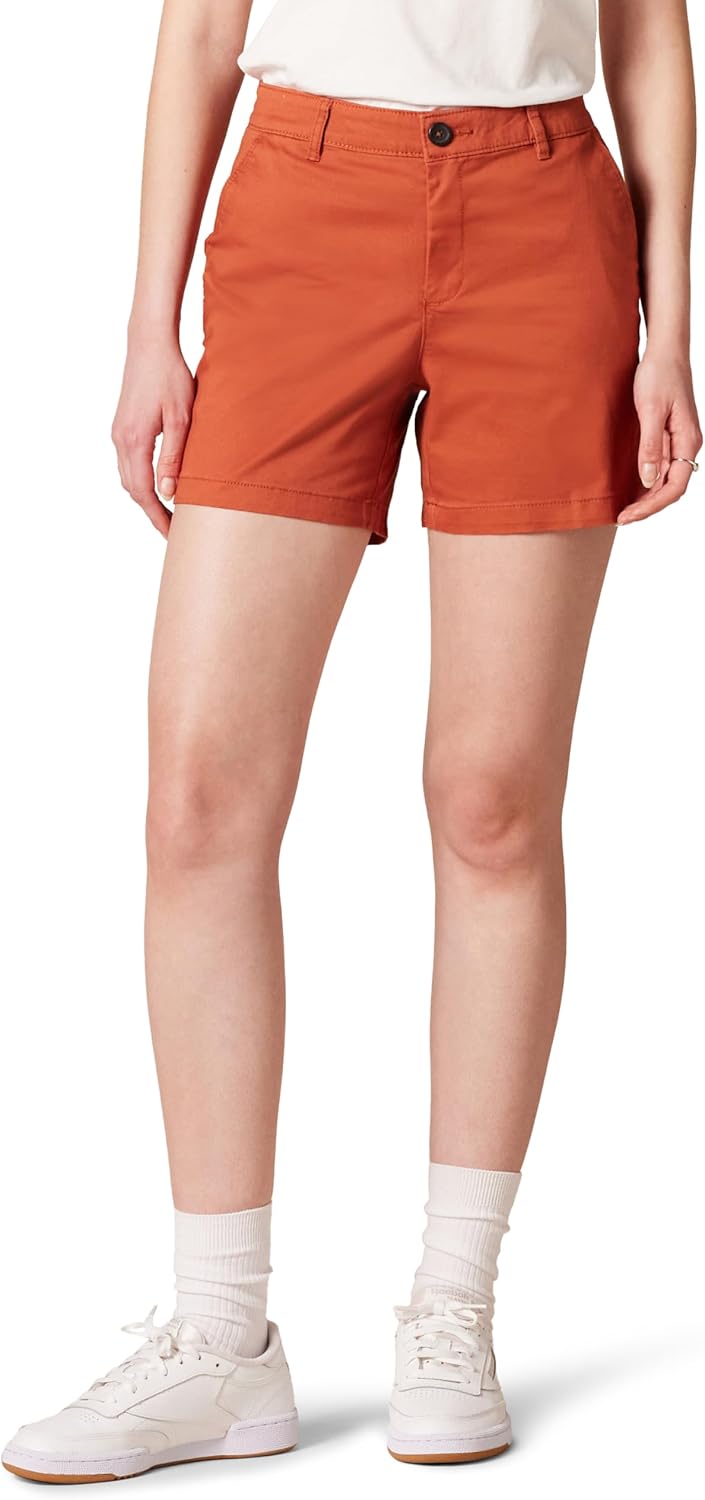 Amazon Essentials Women’s Mid-Rise Slim-Fit 5 Inch Inseam Khaki Short (Available in Straight and Curvy Fits) Amazon Essentials Women’s Mid-Rise Slim-Fit 5 Inch Inseam Khaki Short (Available in Straight and Curvy Fits)