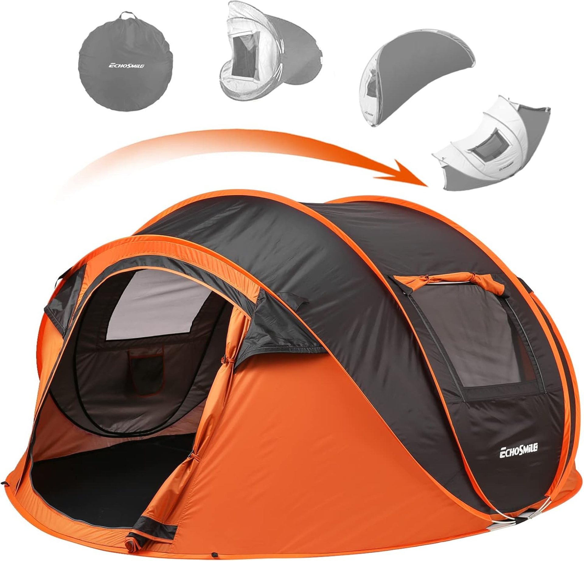 EchoSmile Camping Instant Pop Up Tent, 2/4/6/8/10 Person, Water Resistant Dome, Easy Setup for Camping Hiking and Outdoor, Portable with Carry Bag, 3 Season EchoSmile Camping Instant Pop Up Tent, 2/4/6/8/10 Person, Water Resistant Dome, Easy Setup for Camping Hiking and Outdoor, Portable with Carry Bag, 3 Season