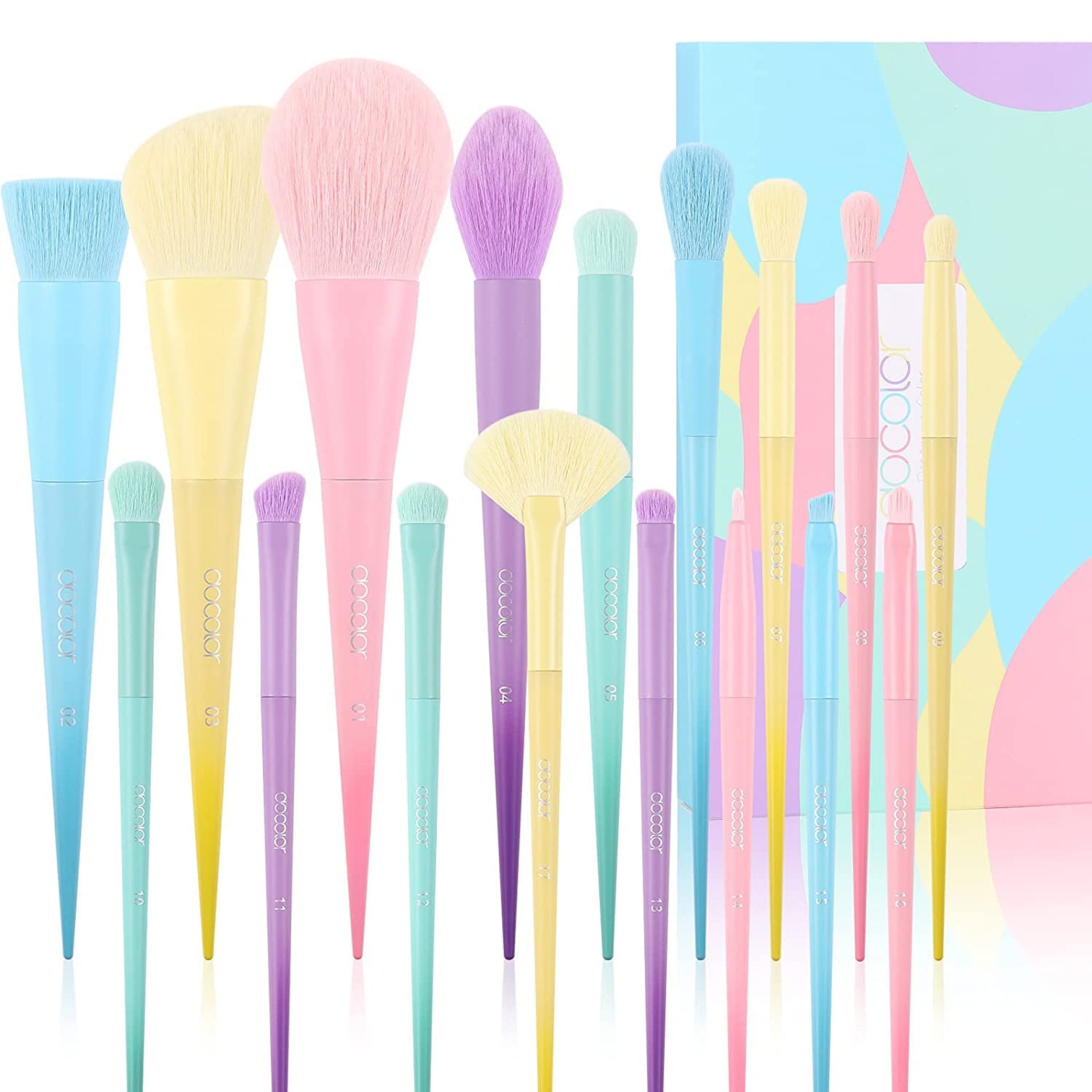 Docolor Makeup Brushes 17 Pcs Colourful Makeup Brush Set Premium Synthetic Kabuki Foundation Blending Face Powder Blush Concealers Eyeshadow Rainbow Makeup Brush Travel Friendly Valentine’s Day Gift Docolor Makeup Brushes 17 Pcs Colourful Makeup Brush Set Premium Synthetic Kabuki Foundation Blending Face Powder Blush Concealers Eyeshadow Rainbow Makeup Brush Travel Friendly Valentine’s Day Gift