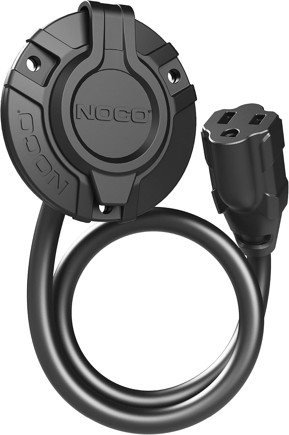 NOCO GCP1 15A AC Port Plug, 125V Power Inlet Socket, and Waterproof Electrical Outlet Receptacle Box with 16-Inch Integrated Outdoor Extension Cord NOCO GCP1 15A AC Port Plug, 125V Power Inlet Socket, and Waterproof Electrical Outlet Receptacle Box with 16-Inch Integrated Outdoor Extension Cord