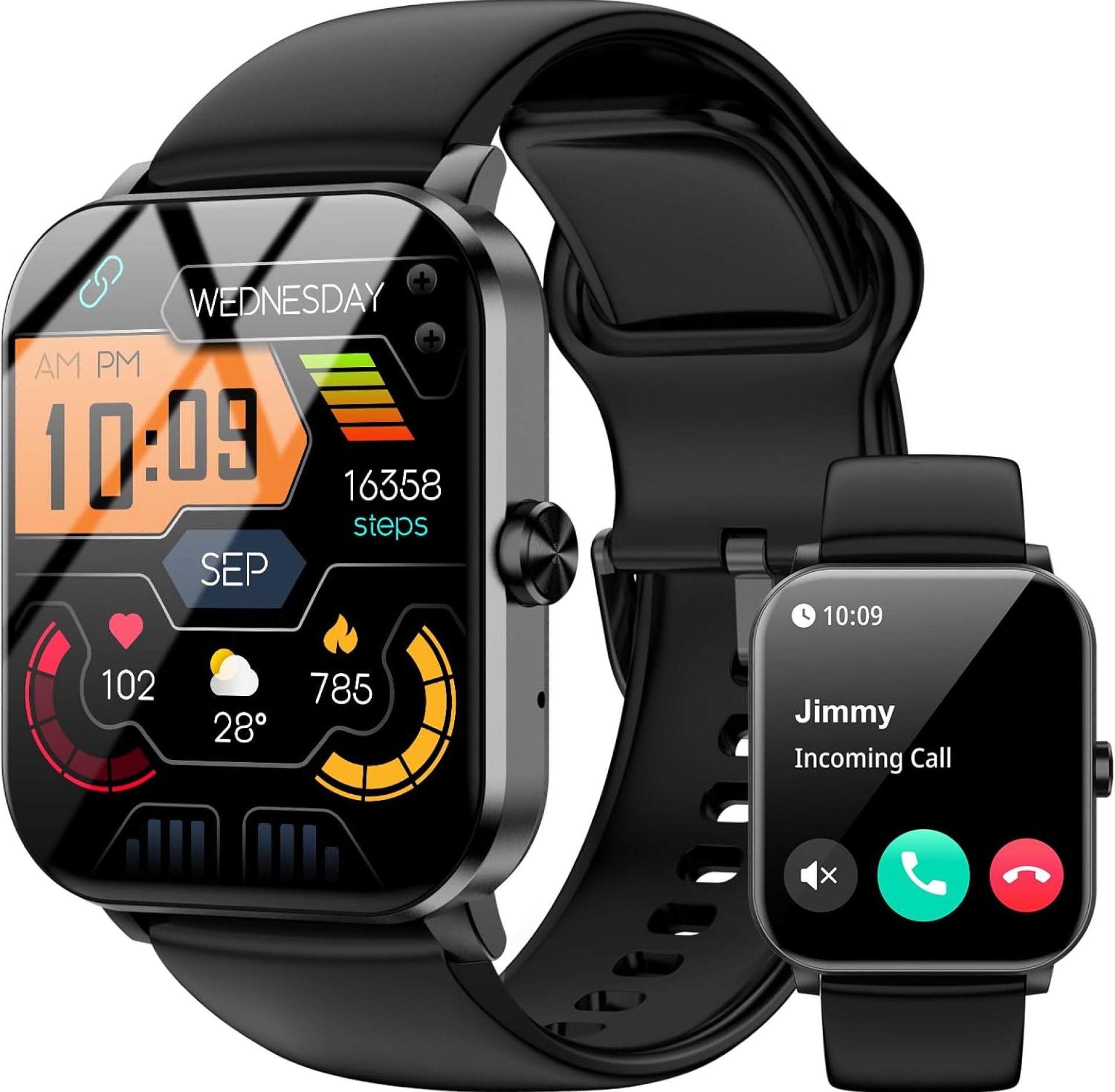 Smart Watch, 1.85″ HD Smartwatch for Men Women (Answer/Make Calls), Fitness Watch with Heart Rate/Sleep/IP68 Waterproof/120+ Sports Modes, Pedometer, Android Smart Watch for Android iOS (Black) Smart Watch, 1.85″ HD Smartwatch for Men Women (Answer/Make Calls), Fitness Watch with Heart Rate/Sleep/IP68 Waterproof/120+ Sports Modes, Pedometer, Android Smart Watch for Android iOS (Black)