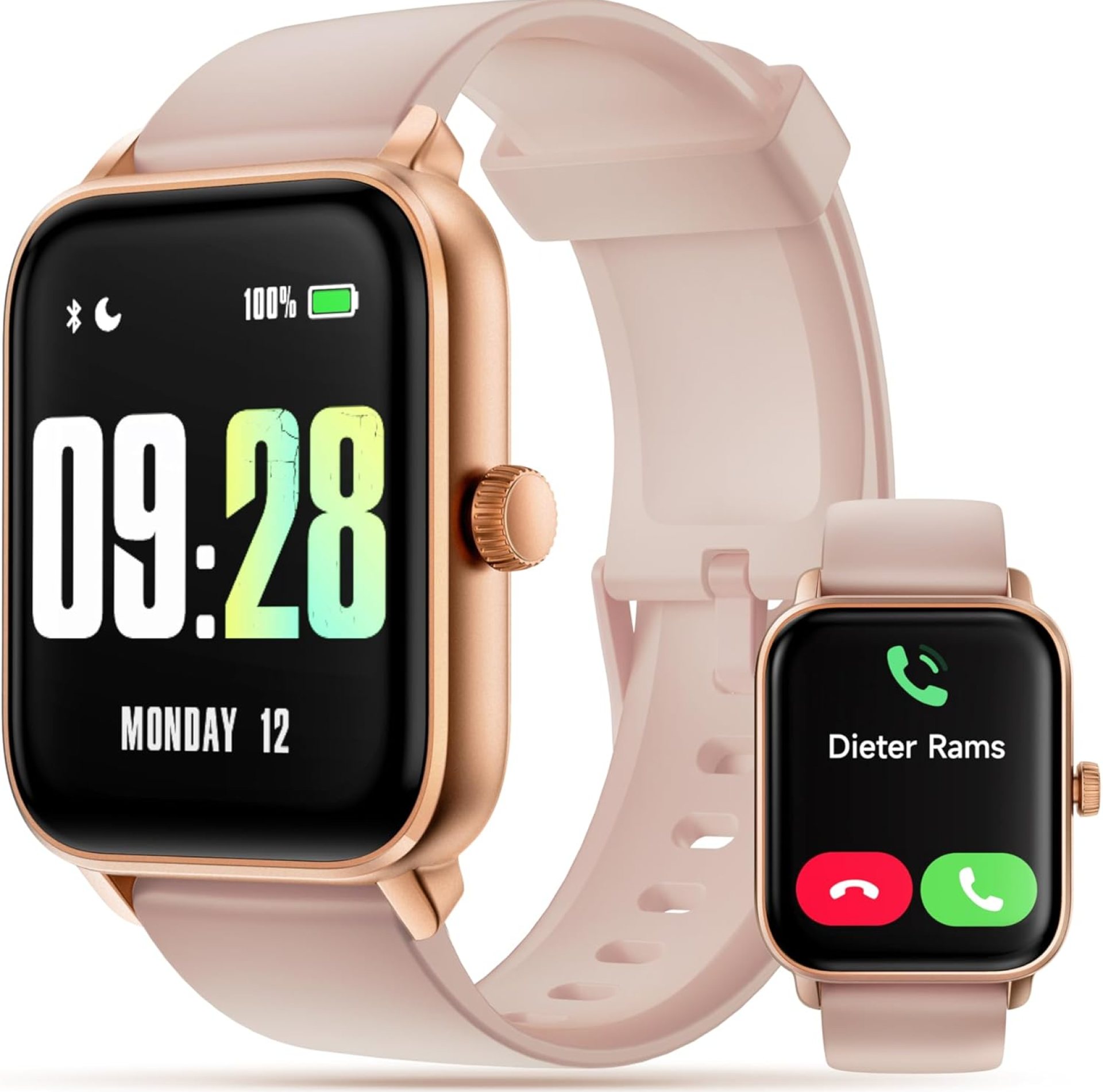 Smart Watch Answer/Make Calls, 1.85″ Aluminum Case Alexa Built-in Fitness Tracker with IP68 Waterproof/100 Sports Modes/Heart Rate/Sleep for iOS/Android (Champagne Pink) Smart Watch Answer/Make Calls, 1.85″ Aluminum Case Alexa Built-in Fitness Tracker with IP68 Waterproof/100 Sports Modes/Heart Rate/Sleep for iOS/Android (Champagne Pink)