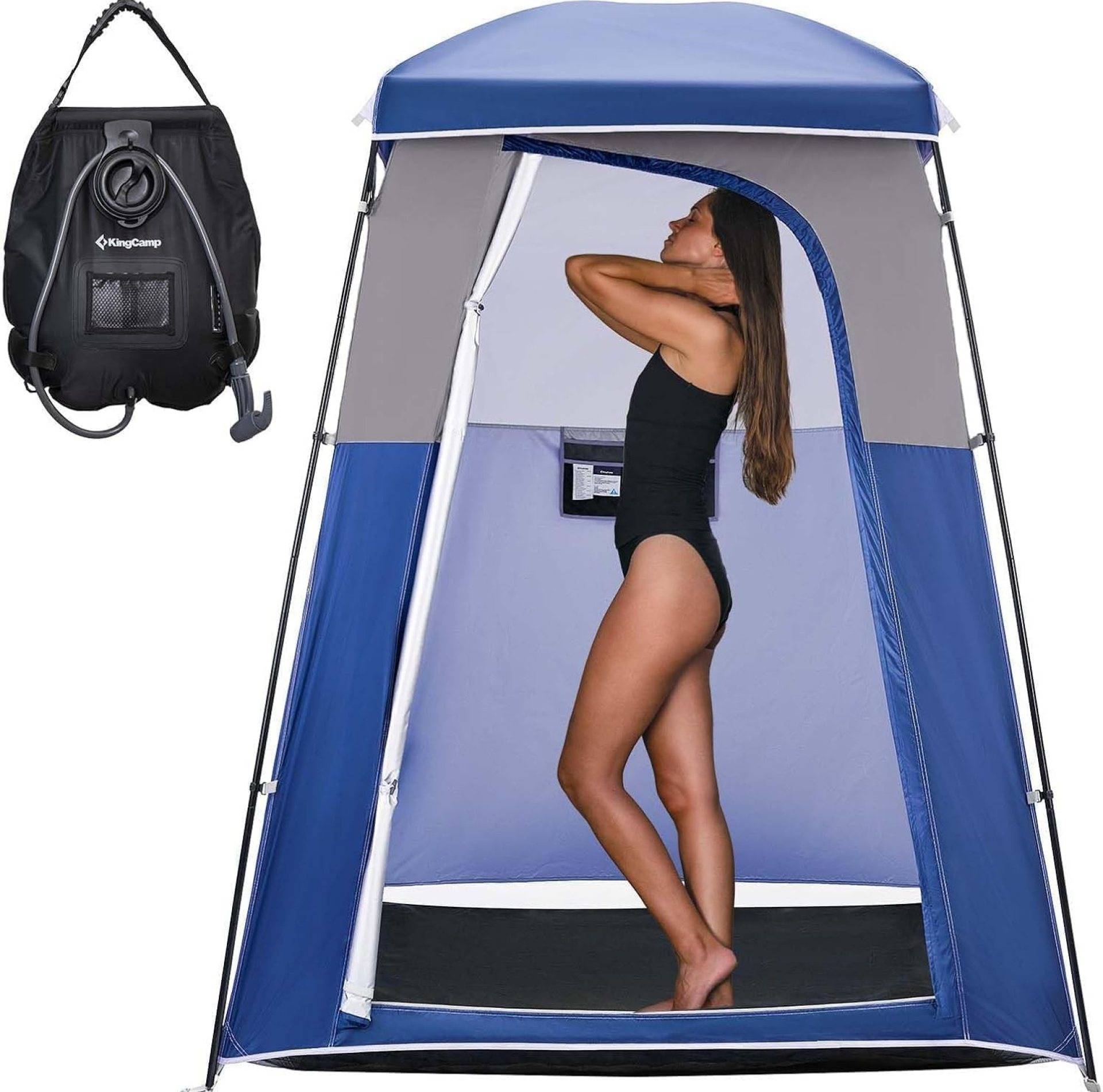 KingCamp Shower Tent, Portable Privacy Tent Outdoor Camping 1/2 Room Toilet Tents with Shower Bag & Dressing Room for Travel Beach Tailgate KingCamp Shower Tent, Portable Privacy Tent Outdoor Camping 1/2 Room Toilet Tents with Shower Bag & Dressing Room for Travel Beach Tailgate