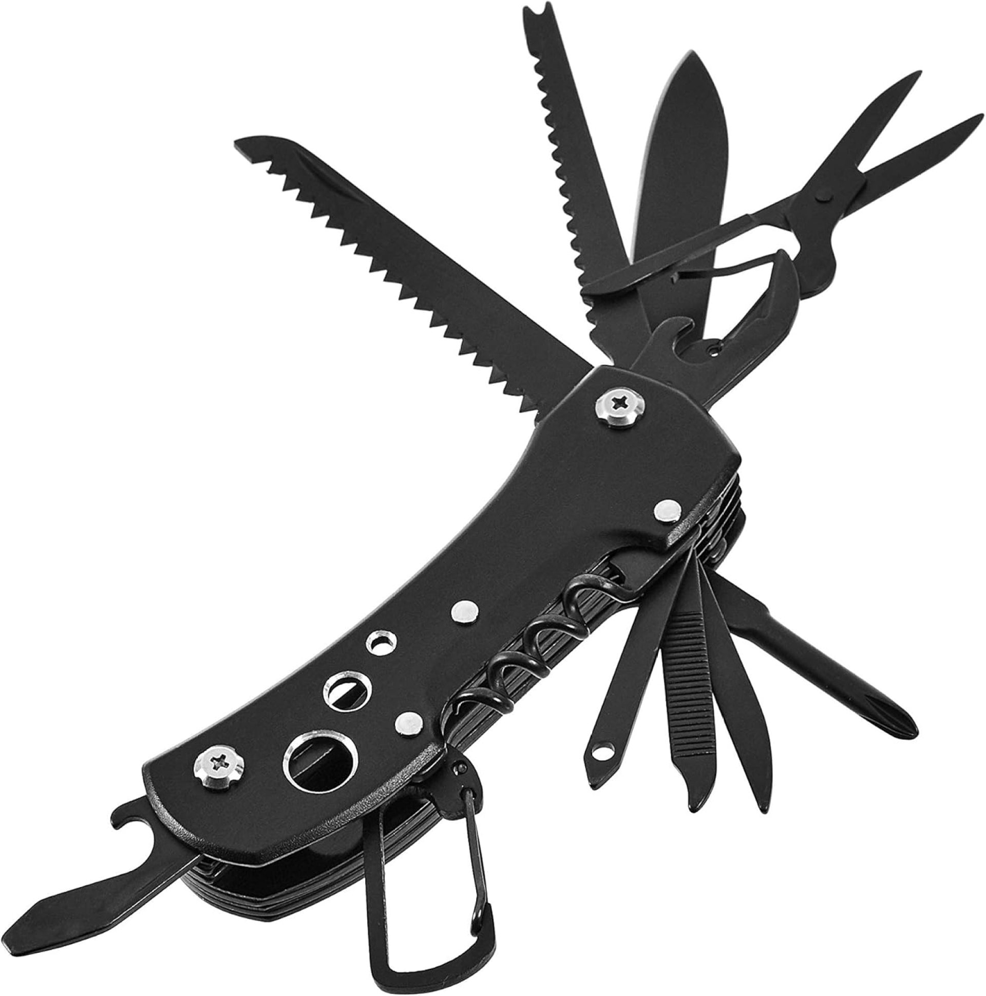 Amazon Basics 15-in-1 Stainless Steel Multitool Pocket Knife with Sheath, Black Amazon Basics 15-in-1 Stainless Steel Multitool Pocket Knife with Sheath, Black
