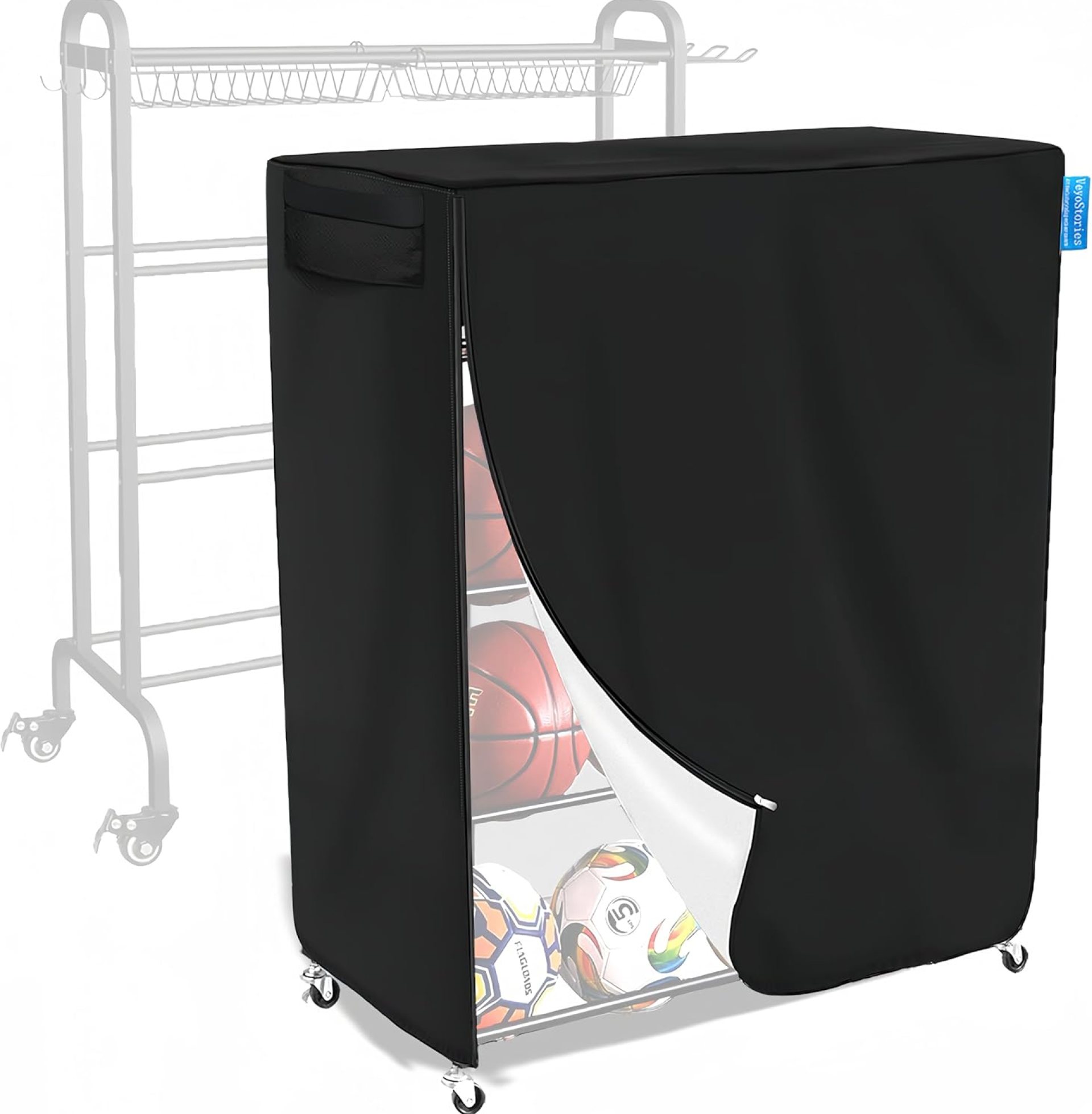 Basketball Rack Cover Outdoor, Garage Ball Storage Rack Cover, Garage Sports Equipment Organizer Cover, 600D Oxford, Waterproof & Dustproof, Protects You Sports Equipment. (Cover Only) Basketball Rack Cover Outdoor, Garage Ball Storage Rack Cover, Garage Sports Equipment Organizer Cover, 600D Oxford, Waterproof & Dustproof, Protects You Sports Equipment. (Cover Only)