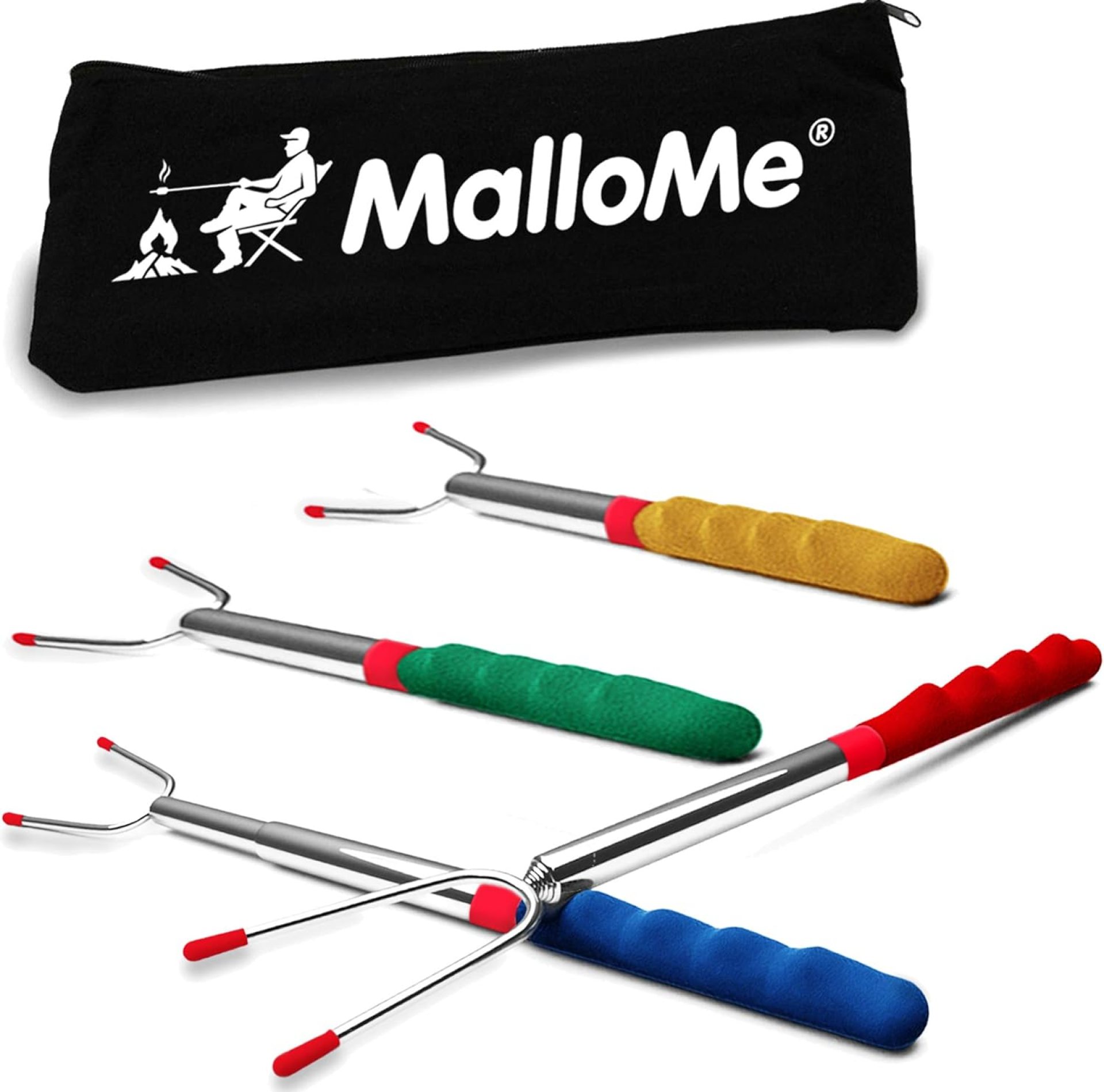 MalloMe Smores Sticks for Fire Pit 45 inch Extra Long – Marshmallow Roasting Sticks Smores Kit -Smore Skewers Hot Dog Fork Campfire Cooking Equipment, Camping Essentials, Outdoor Accessories (4 Pack) MalloMe Smores Sticks for Fire Pit 45 inch Extra Long – Marshmallow Roasting Sticks Smores Kit -Smore Skewers Hot Dog Fork Campfire Cooking Equipment, Camping Essentials, Outdoor Accessories (4 Pack)