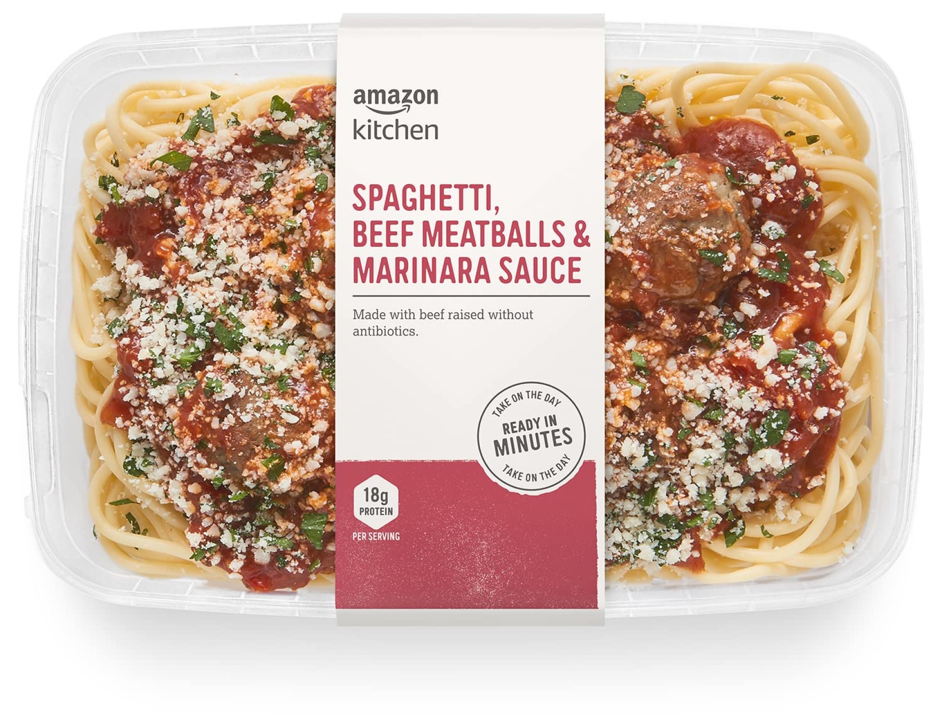 Amazon Kitchen, Spaghetti, Beef Meatballs & Marinara Sauce, Single Serve Meal, 14 oz Amazon Kitchen, Spaghetti, Beef Meatballs & Marinara Sauce, Single Serve Meal, 14 oz