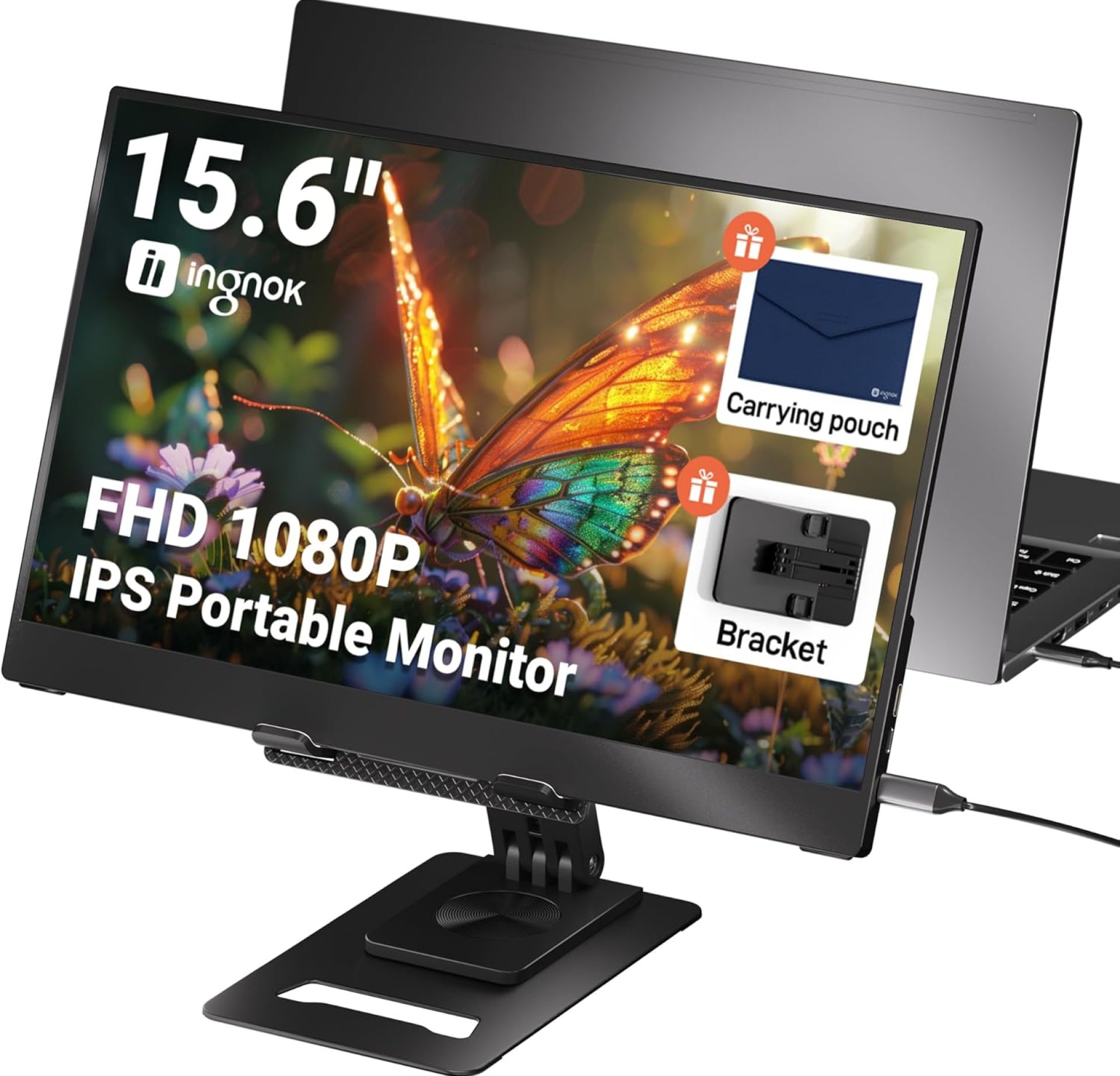 Ingnok 15.6” FHD IPS Portable Monitor – Ultra Slim External Screen with USB C/HDMI for Laptop, Mac, PC, Phone, PS4, PS5, Switch (Renewed) Ingnok 15.6” FHD IPS Portable Monitor – Ultra Slim External Screen with USB C/HDMI for Laptop, Mac, PC, Phone, PS4, PS5, Switch (Renewed)