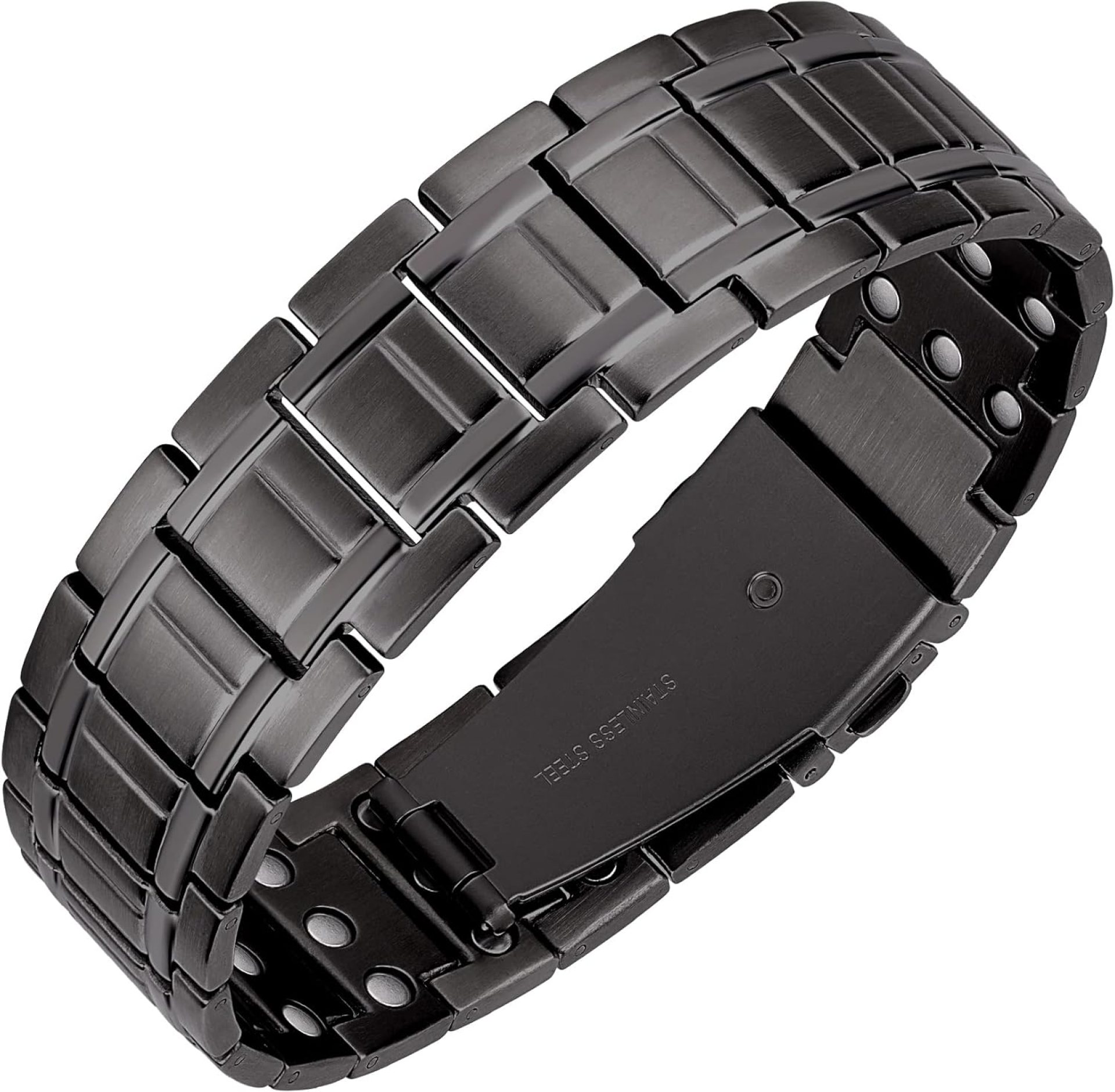 Feraco Magnetic Bracelets for Men, Titanium Steel Bracelets with 3X Ultra Strenth Neodymium Magnets, Adjustable Health Gift with Sizing Tool Feraco Magnetic Bracelets for Men, Titanium Steel Bracelets with 3X Ultra Strenth Neodymium Magnets, Adjustable Health Gift with Sizing Tool