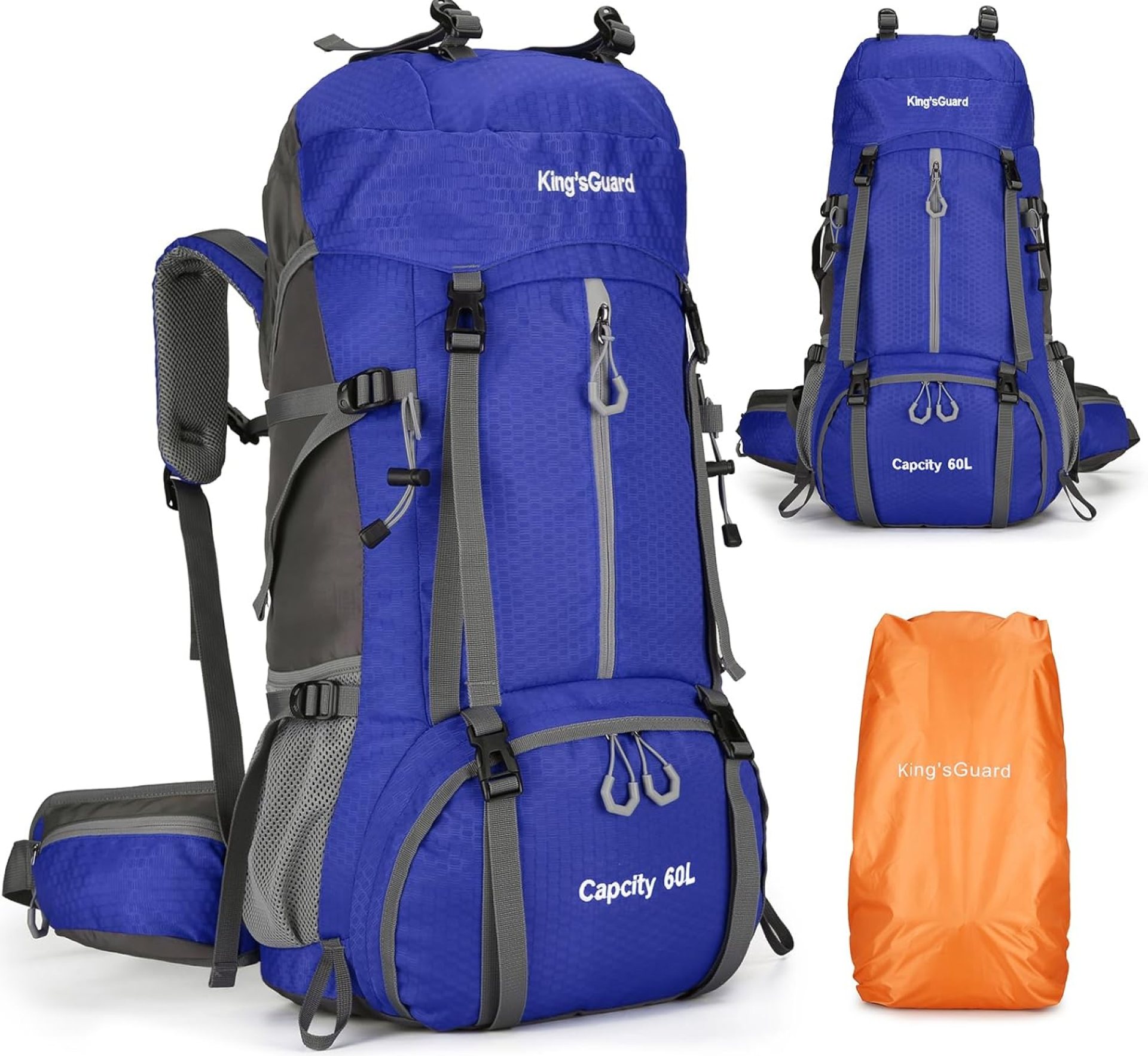 King’sGuard 60L Hiking Backpack, Waterproof Camping Backpacking Backpack for Men Outdoor Climbing Daypack (Dark-Blue) King’sGuard 60L Hiking Backpack, Waterproof Camping Backpacking Backpack for Men Outdoor Climbing Daypack (Dark-Blue)