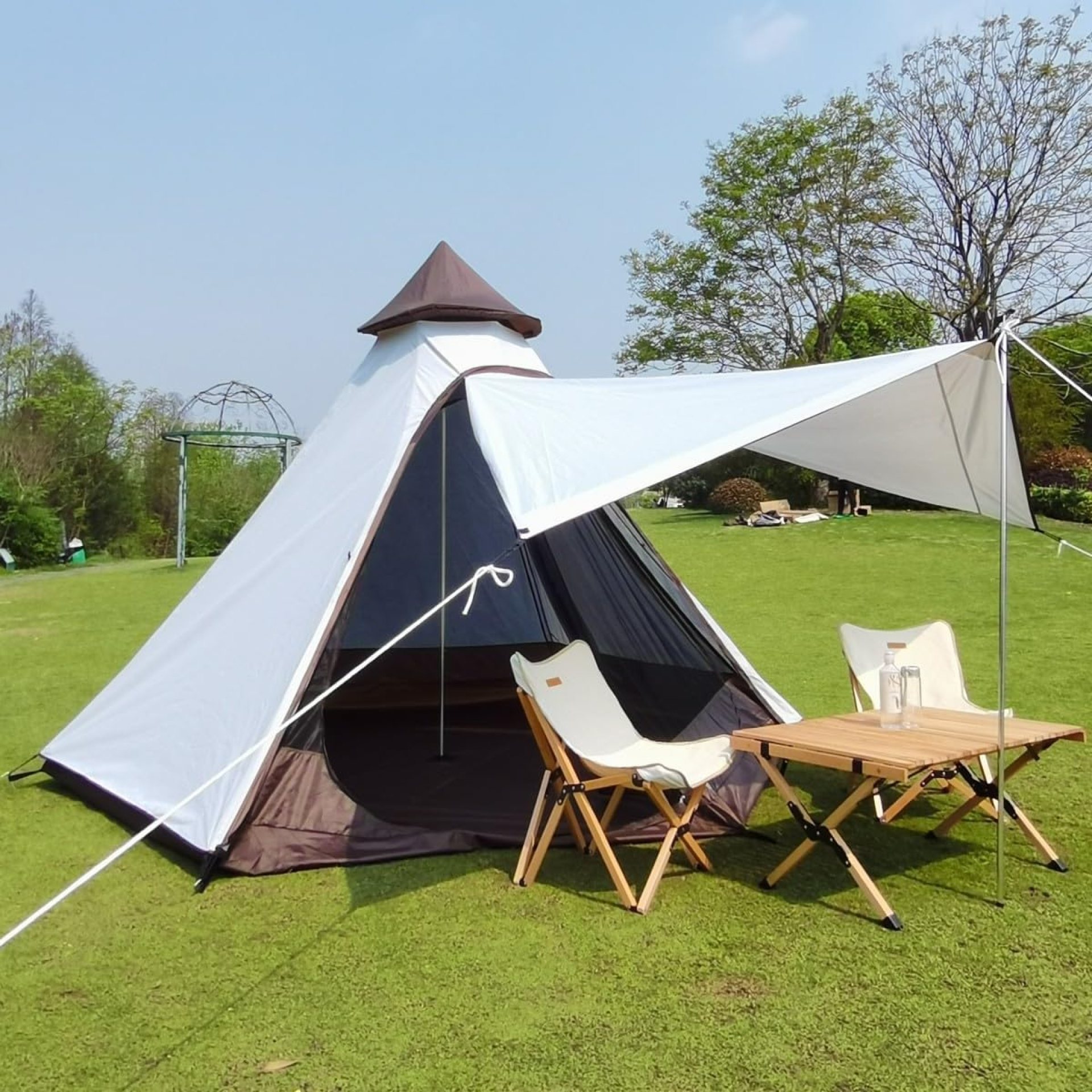Latourreg Outdoor 4 Season Double Layers 12FTx10FTx8FT Yurt Tent Camping Teepee Tent Waterproof Adult Tipi Tents for Family Camping with 3-4 Person. Latourreg Outdoor 4 Season Double Layers 12FTx10FTx8FT Yurt Tent Camping Teepee Tent Waterproof Adult Tipi Tents for Family Camping with 3-4 Person.