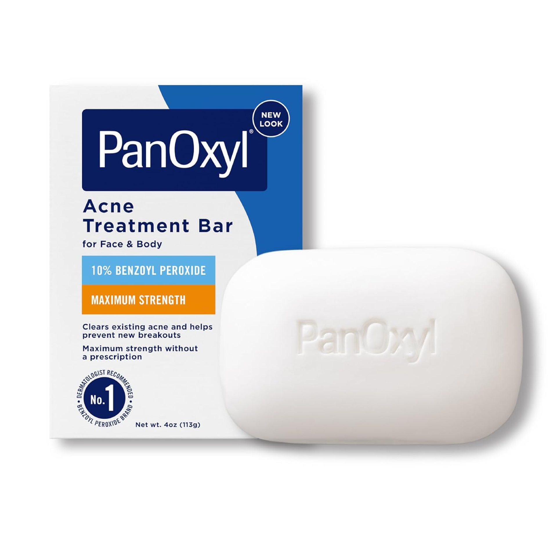 PanOxyl Acne Treatment Bar with 10% Benzoyl Peroxide, Maximum Strength Bar Soap for Face, Chest and Back, Benzoyl Peroxide Soap Body Wash, Vegan, For Acne Prone Skin, 4 oz PanOxyl Acne Treatment Bar with 10% Benzoyl Peroxide, Maximum Strength Bar Soap for Face, Chest and Back, Benzoyl Peroxide Soap Body Wash, Vegan, For Acne Prone Skin, 4 oz