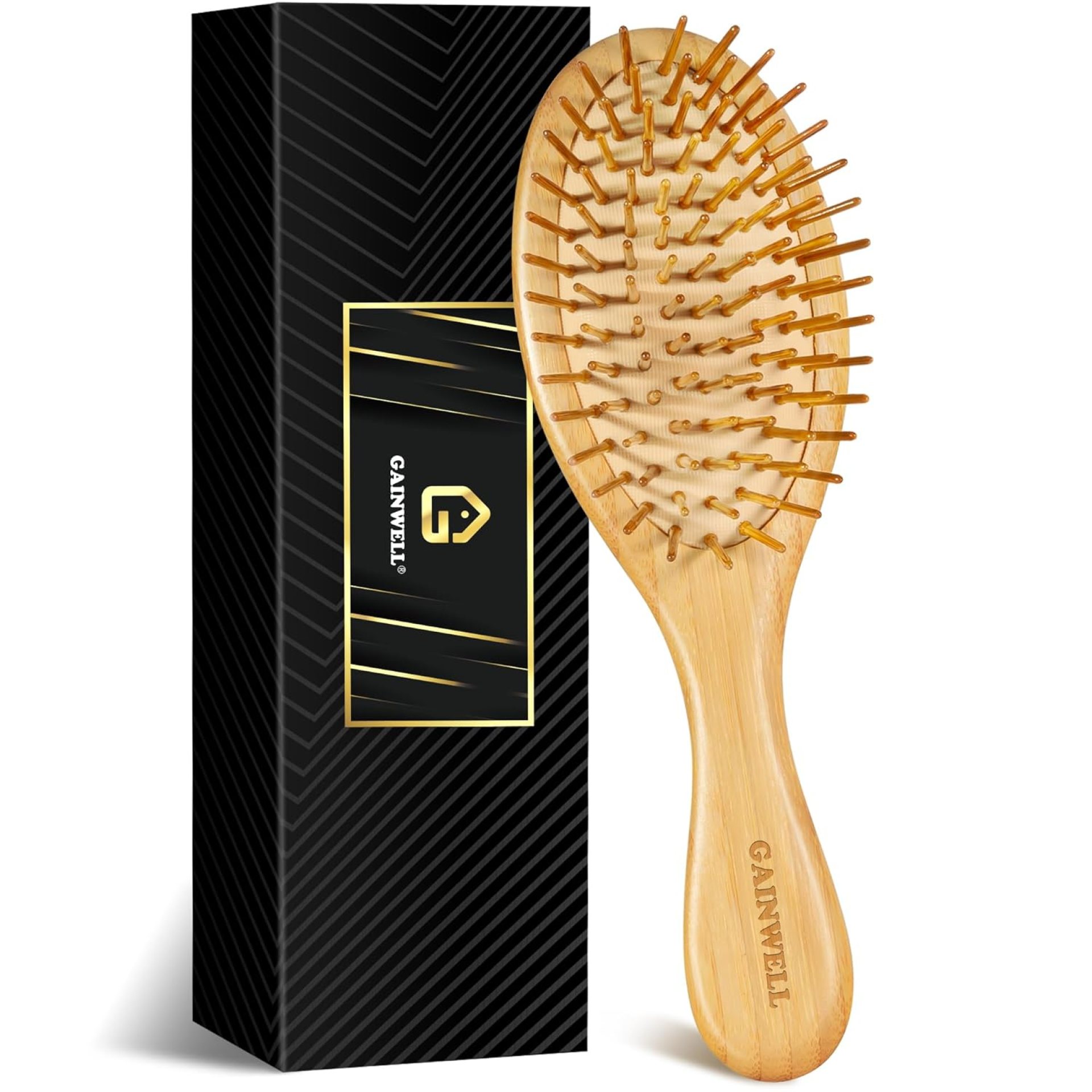 Hair Brush for Hair Growth, Bamboo Bristles Detangling Wooden Paddle Hair Brush for Massaging Scalp, All Hair Types Women Men Kids, Ergonomic Handle, Pointed Bristle Hair Brush for Hair Growth, Bamboo Bristles Detangling Wooden Paddle Hair Brush for Massaging Scalp, All Hair Types Women Men Kids, Ergonomic Handle, Pointed Bristle