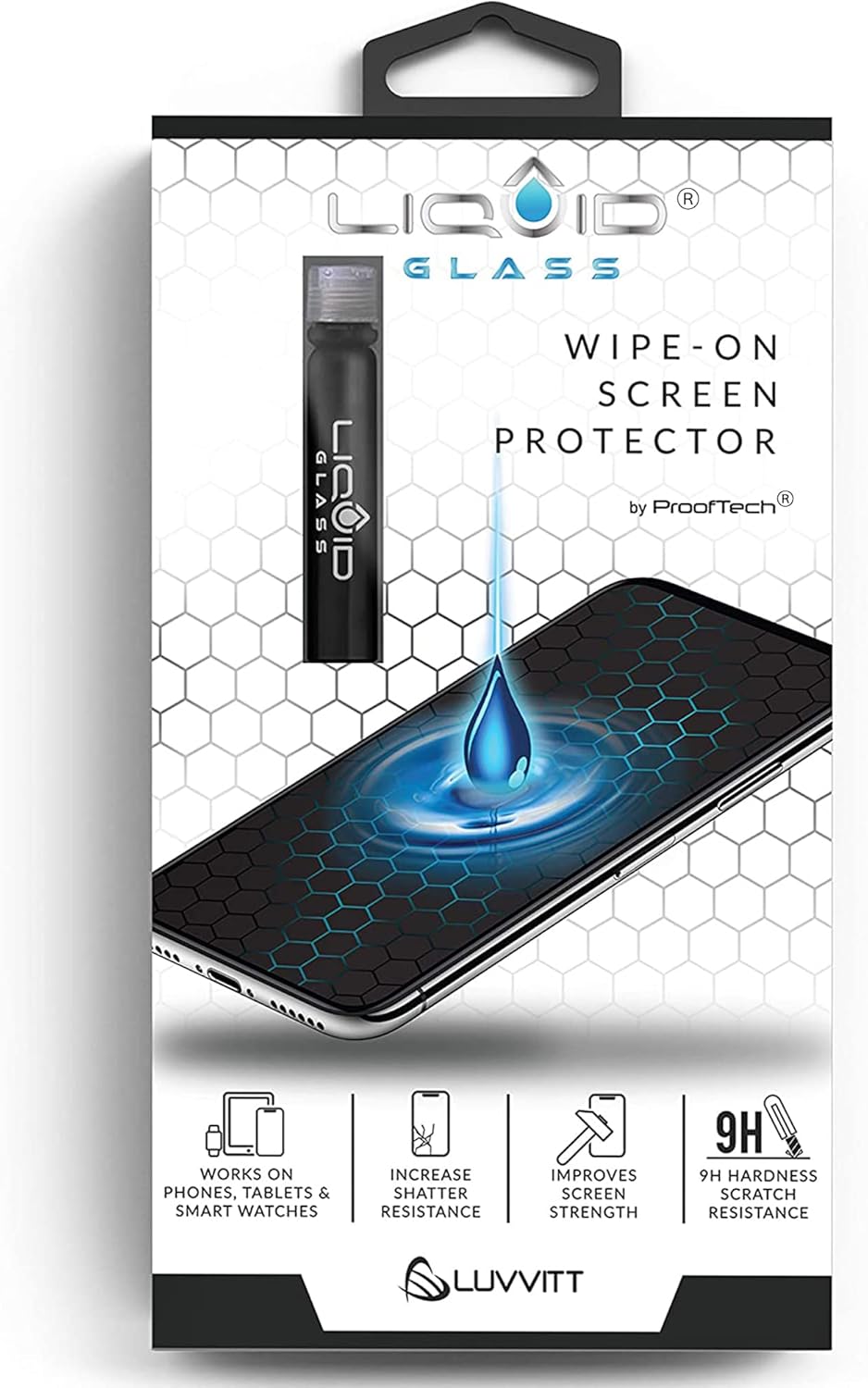 LIQUID GLASS Screen Protector for All Smartphones Tablets and Watches Scratch and Shatter Resistant Wipe On Nano Protection for Up To 4 Devices – Bottle LIQUID GLASS Screen Protector for All Smartphones Tablets and Watches Scratch and Shatter Resistant Wipe On Nano Protection for Up To 4 Devices – Bottle