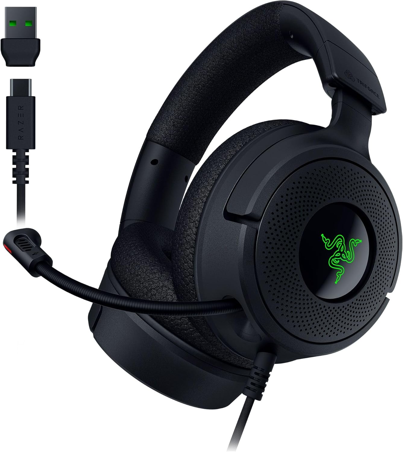 Razer Kraken V4 X Wired Gaming Headset: 40 mm Drivers – Cardioid Mic – Memory Foam Cushions – Chroma RGB Lighting – Type C & Type A Cable – for PC, Mac, PS5, Nintendo Switch, Steam Deck, Smartphone Razer Kraken V4 X Wired Gaming Headset: 40 mm Drivers – Cardioid Mic – Memory Foam Cushions – Chroma RGB Lighting – Type C & Type A Cable – for PC, Mac, PS5, Nintendo Switch, Steam Deck, Smartphone