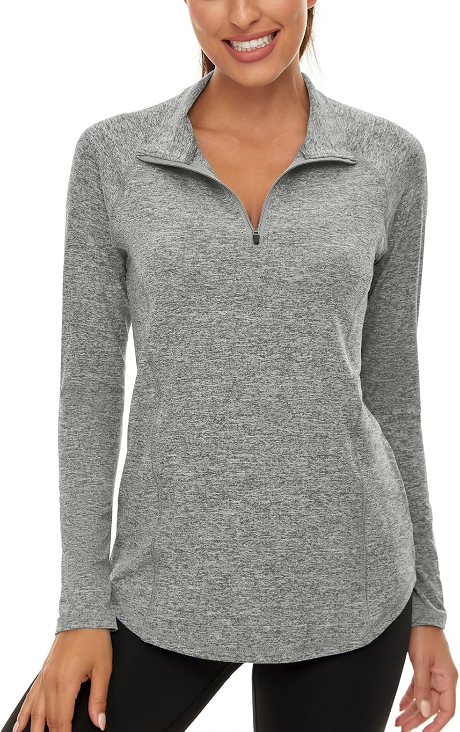 LURANEE Womens UPF 50+ Long Sleeve 1/4 Zip Pullover Athletic Hiking Running Workout Tops LURANEE Womens UPF 50+ Long Sleeve 1/4 Zip Pullover Athletic Hiking Running Workout Tops
