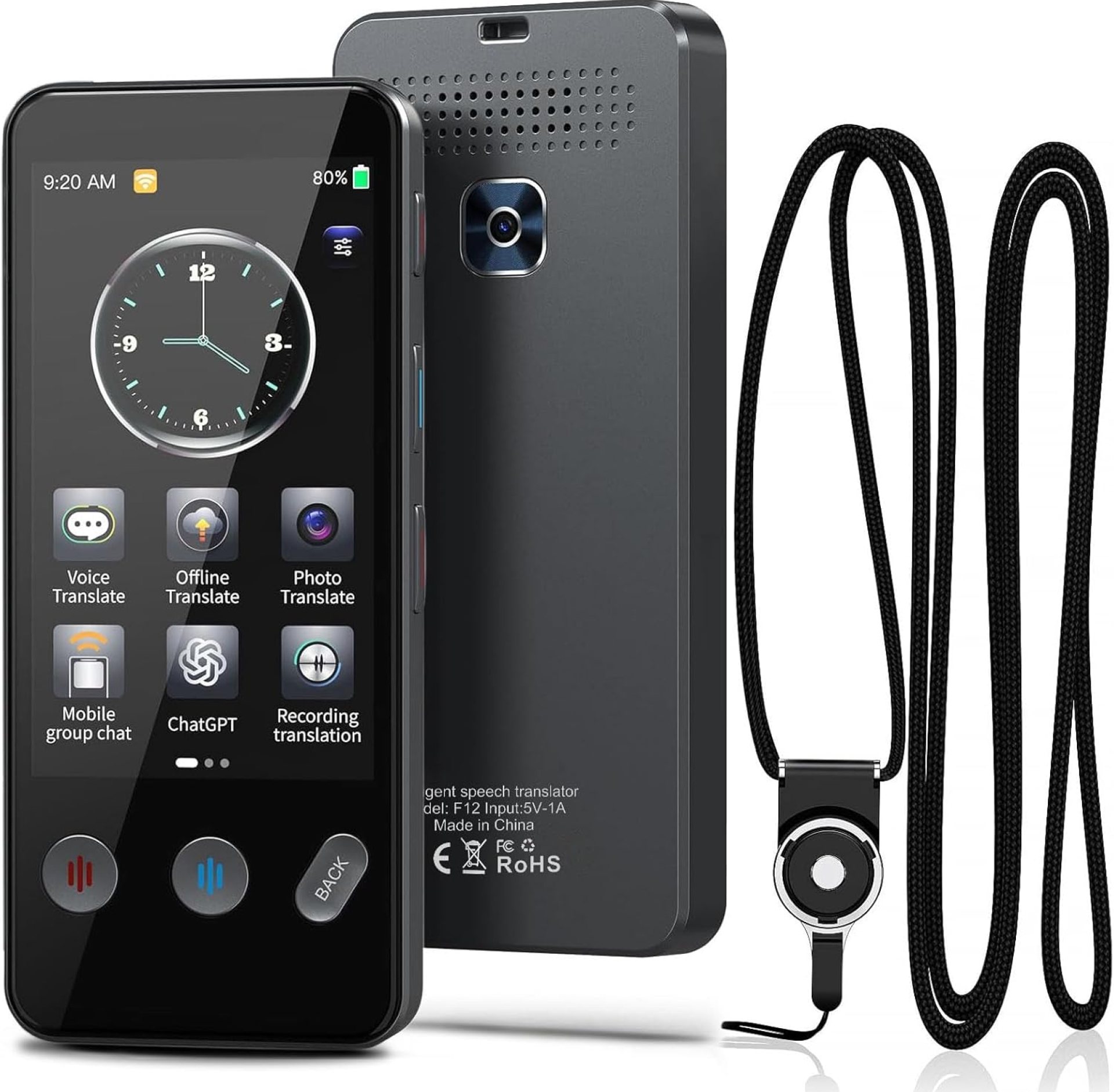 Language Translator Device, 2025 Latest 143+ Languages Translator, Two-Way AI Voice Instant Translator,Supports Voice/Text/Offline/Photo, for Travel, Business,Study(Black) Language Translator Device, 2025 Latest 143+ Languages Translator, Two-Way AI Voice Instant Translator,Supports Voice/Text/Offline/Photo, for Travel, Business,Study(Black)